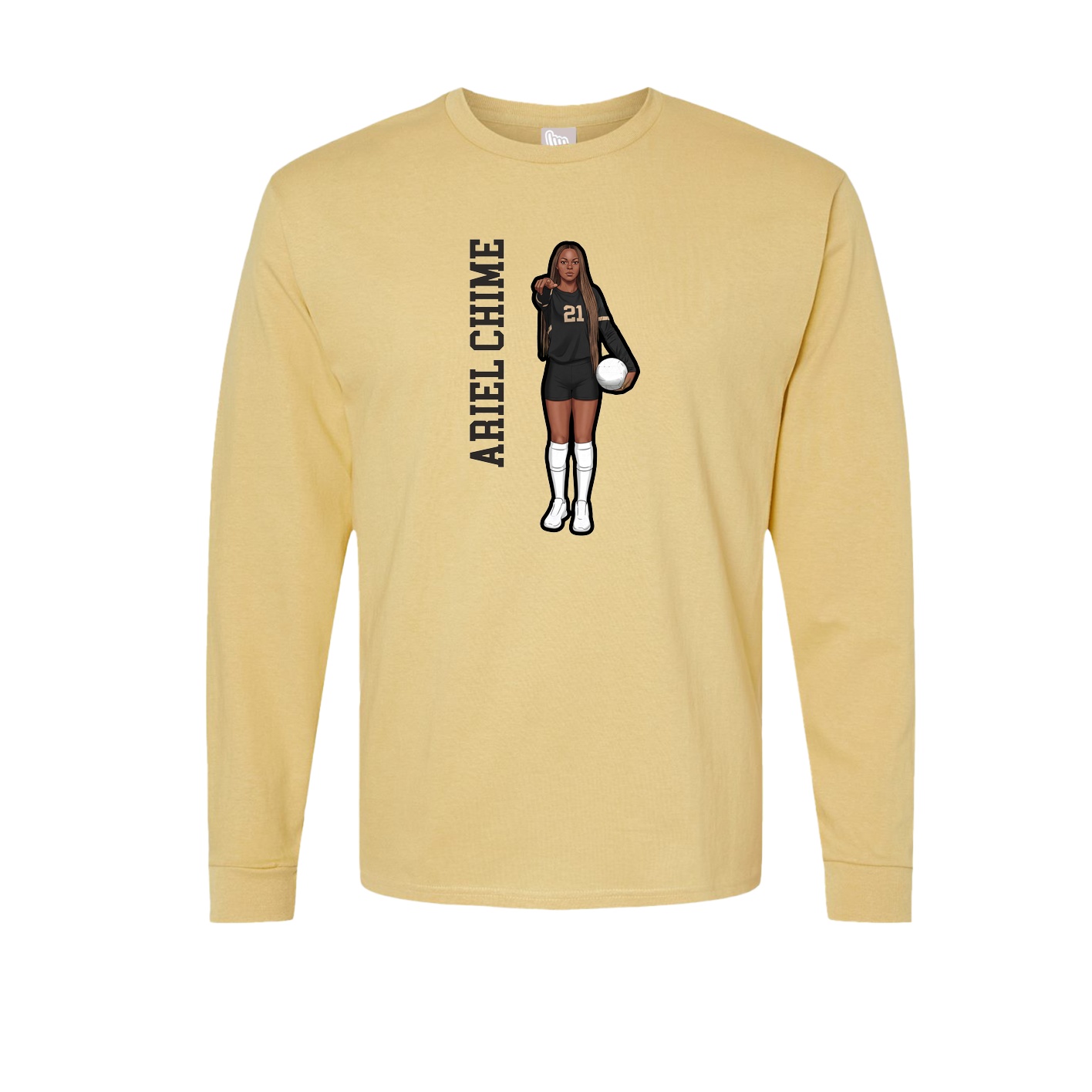 Long Sleeve Tee — Name Vertical in Vegas Gold