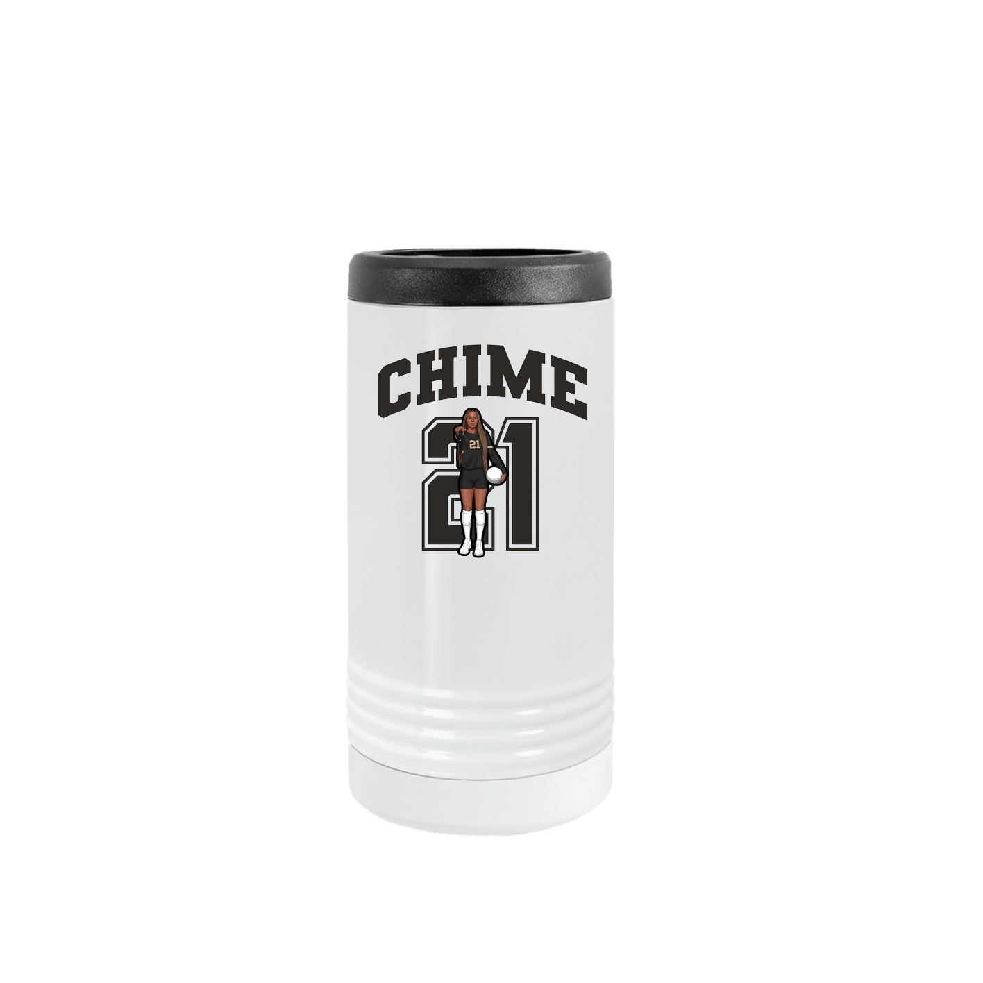 Slim Beverage Holder — Number in White