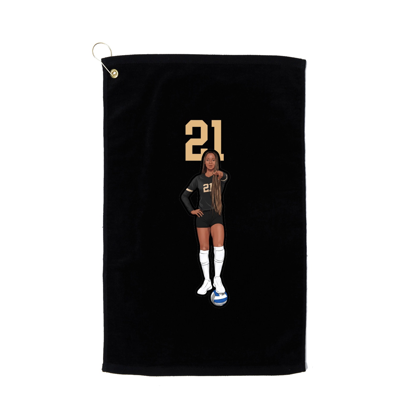Golf Towel — Number Top in Black