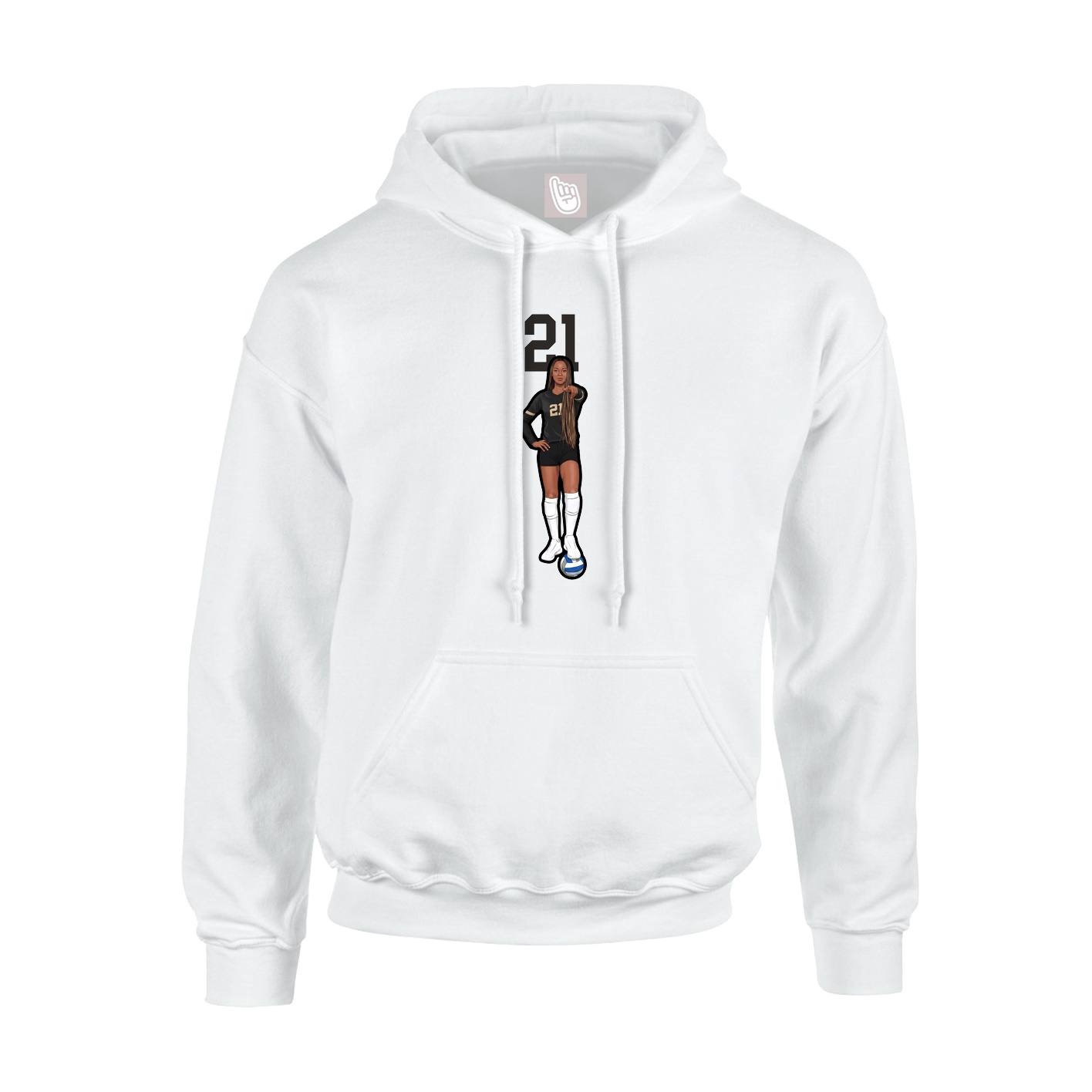 Hoodie — Number Top in White