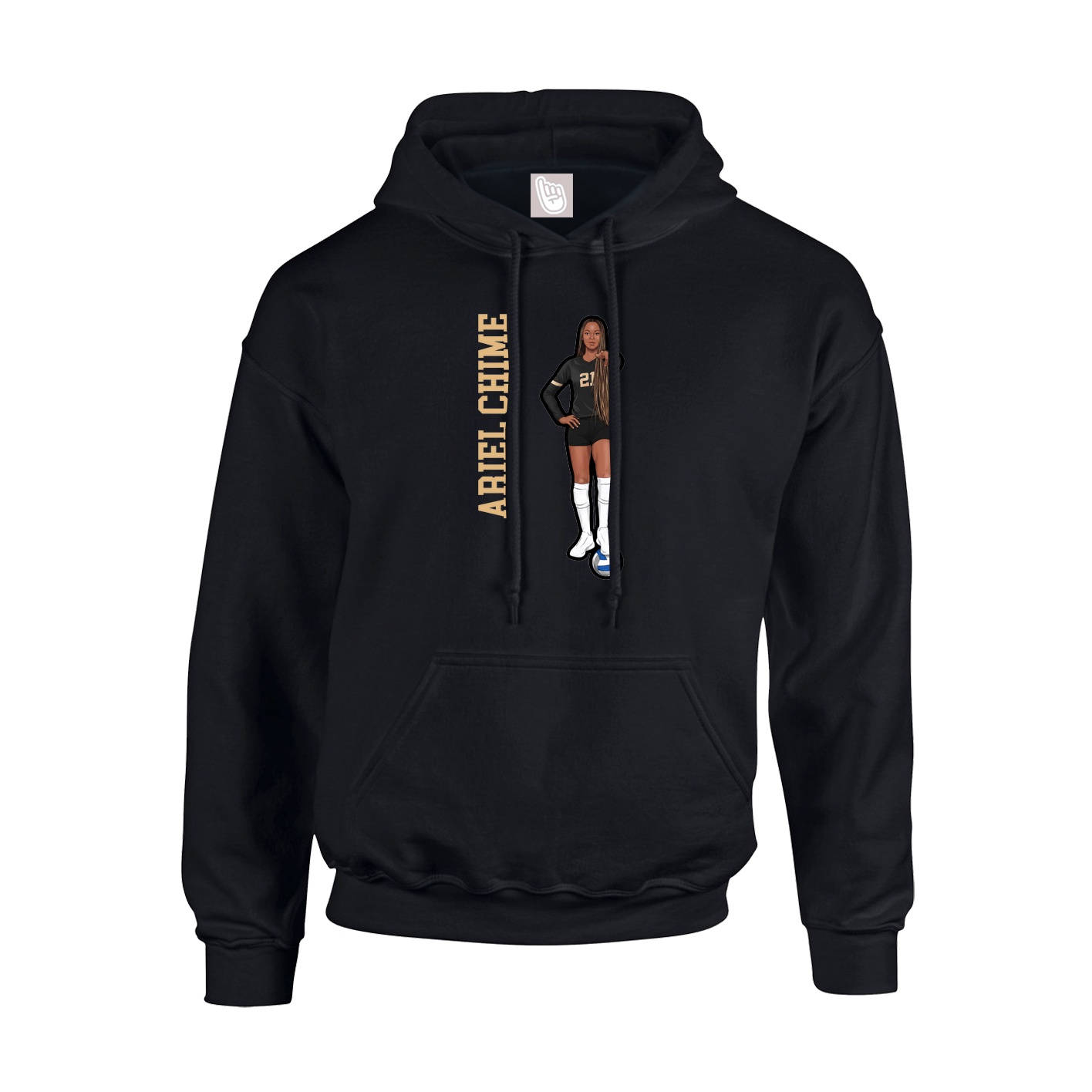 Youth Hoodie — Name Vertical in Black