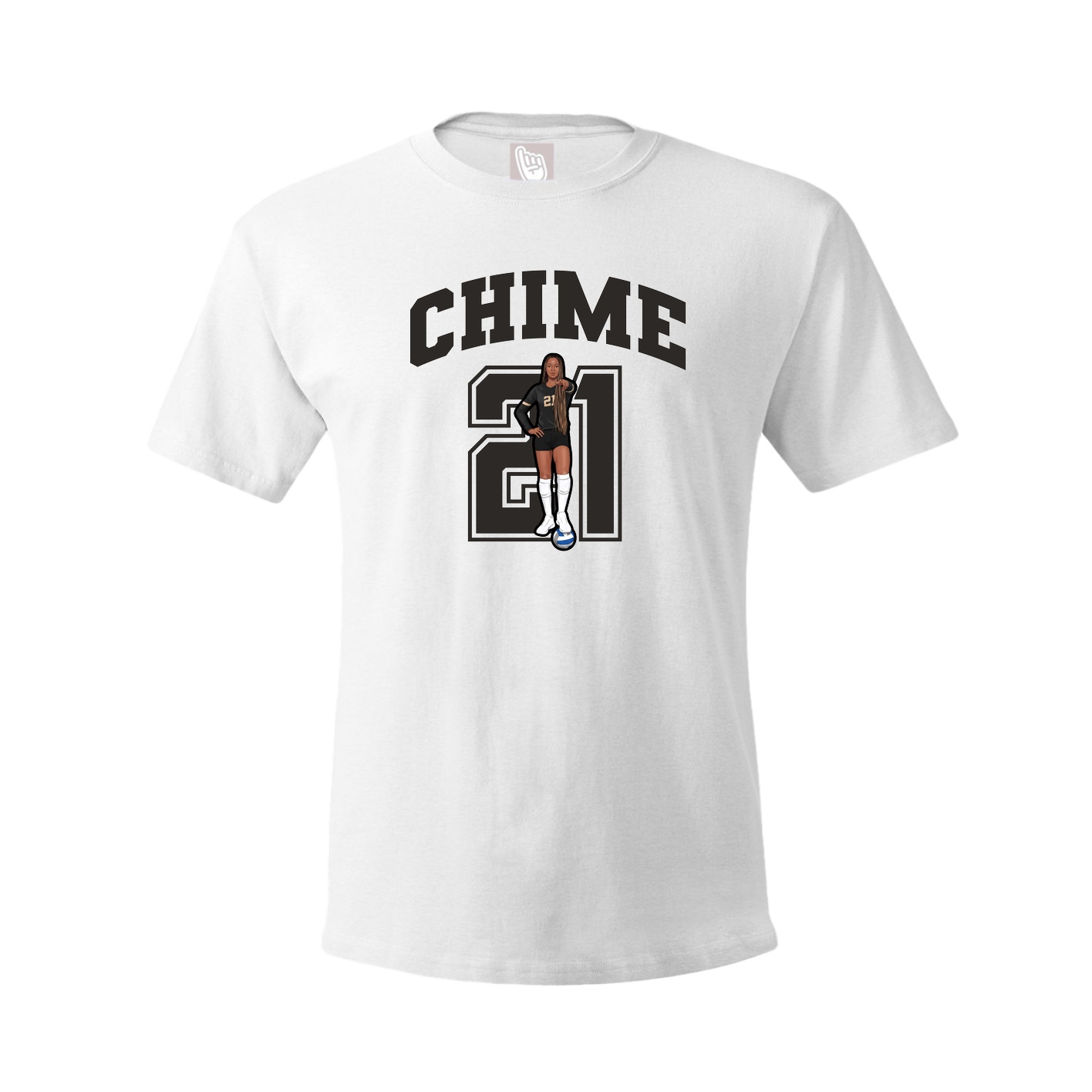 Youth Tee — Number in White