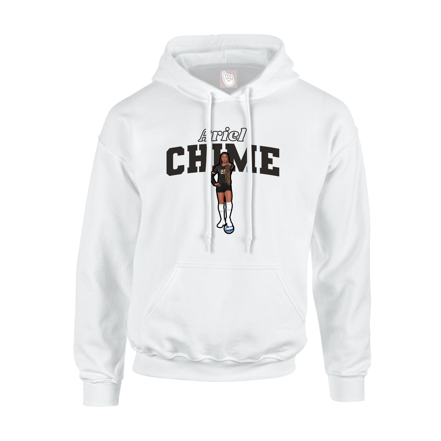 Hoodie — Name Arch in White