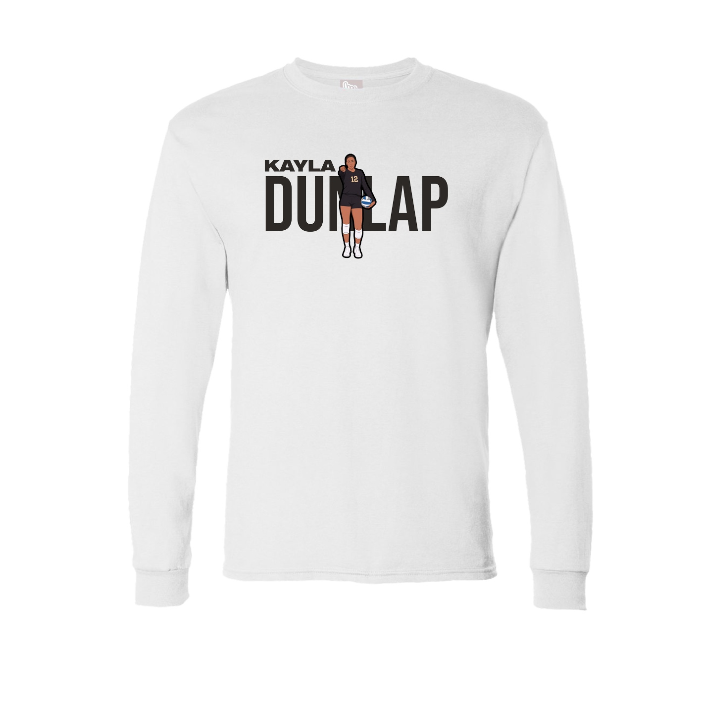 Long Sleeve Tee — Player Name in White