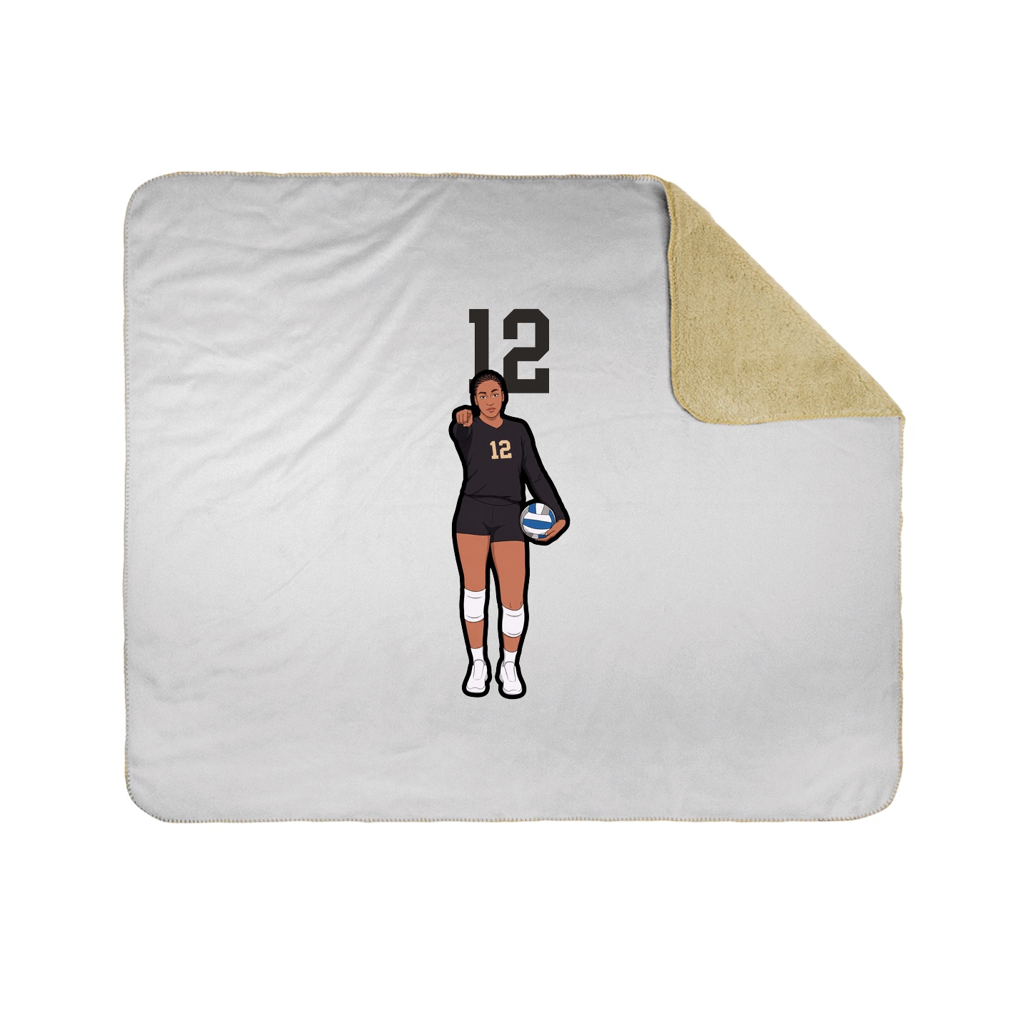 Throw Blanket — Number Top in White