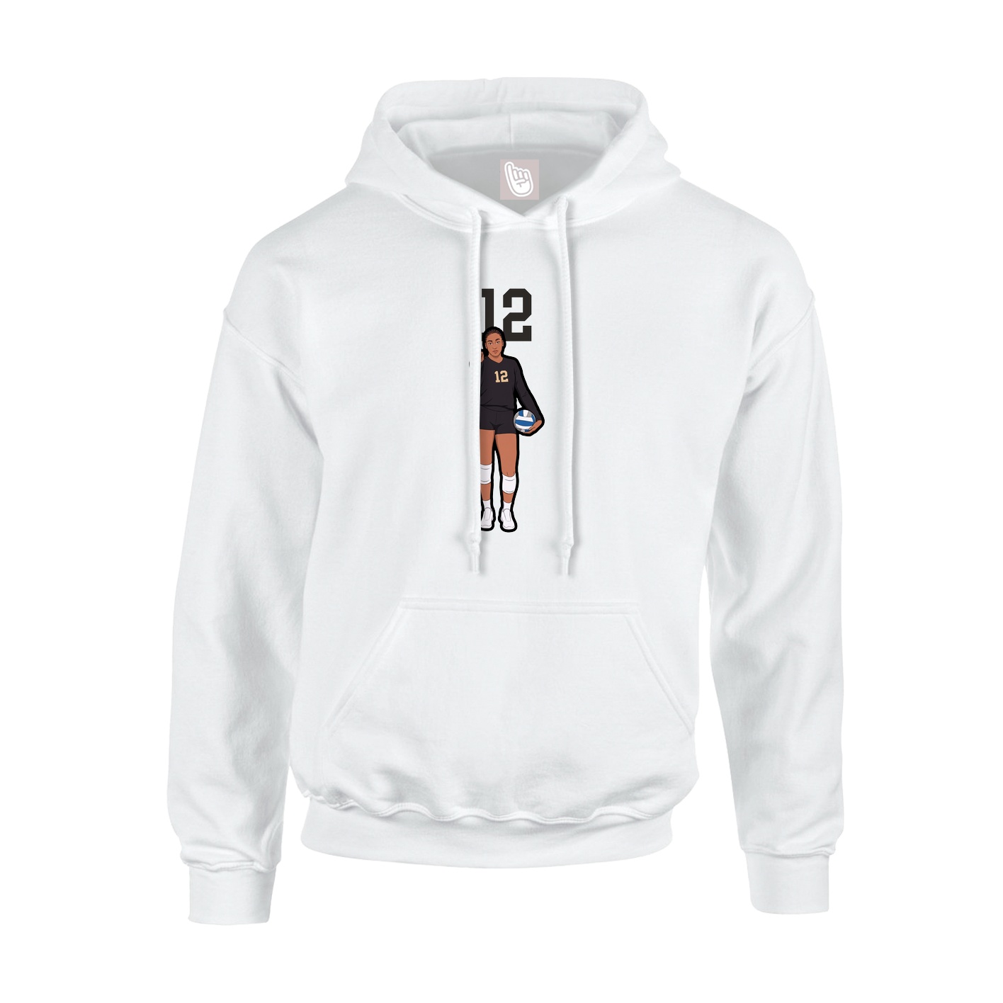 Youth Hoodie — Number Top in White