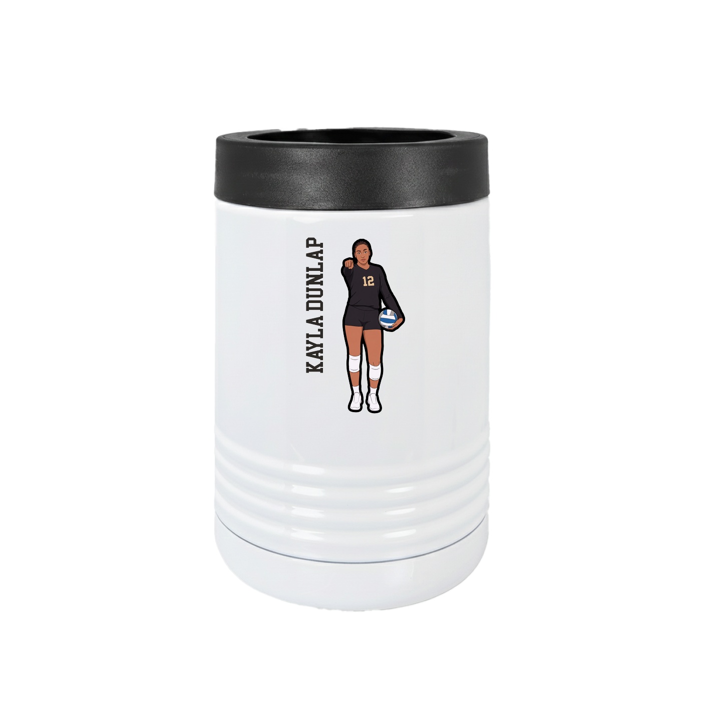 Beverage Holder — Name Vertical in White