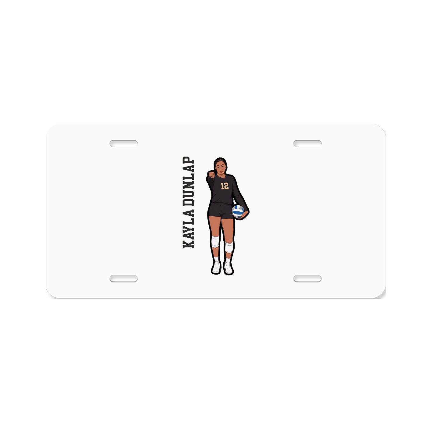 License Plate — Name Vertical in Classic