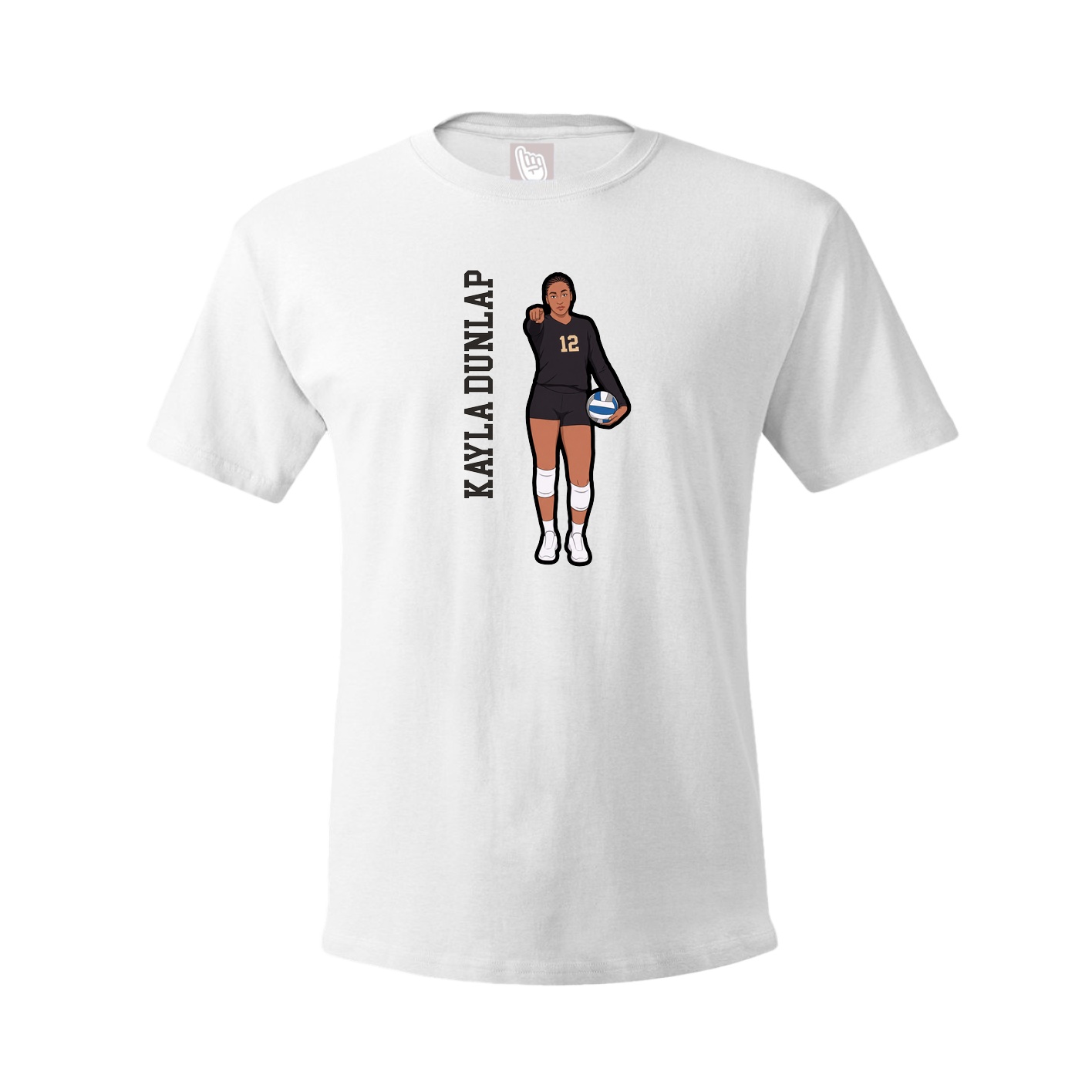 Youth Tee — Name Vertical in White