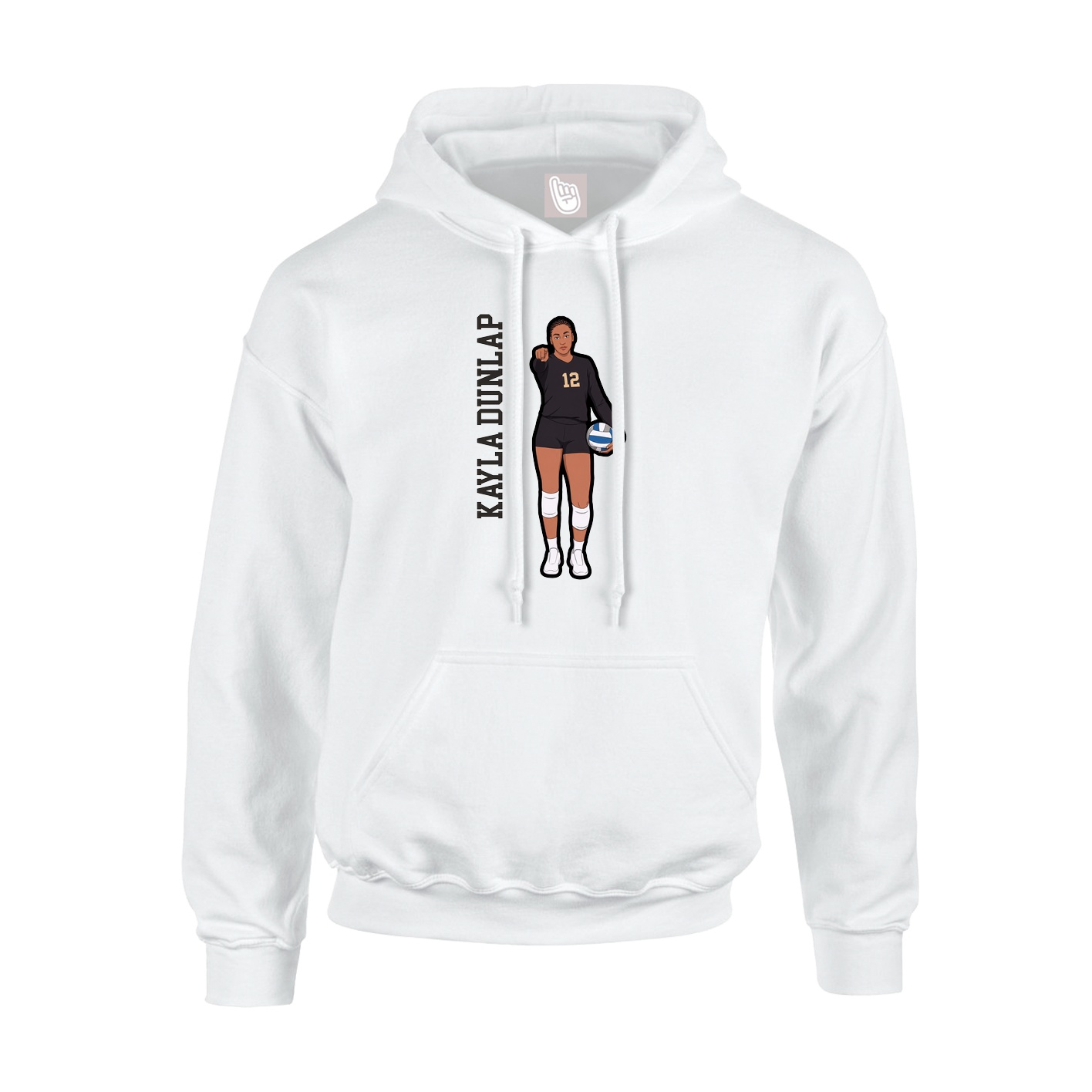 Hoodie — Name Vertical in White