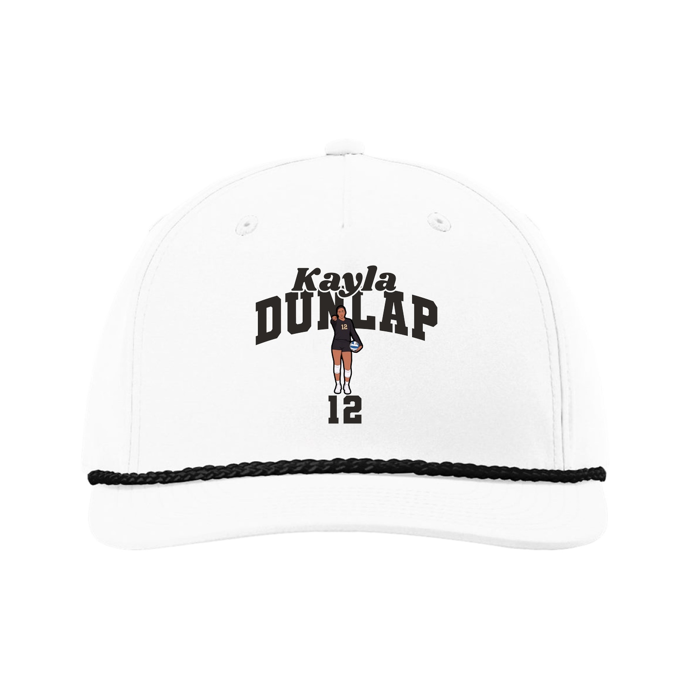 Five-Panel Classic Rope Cap — Signature Arch in White