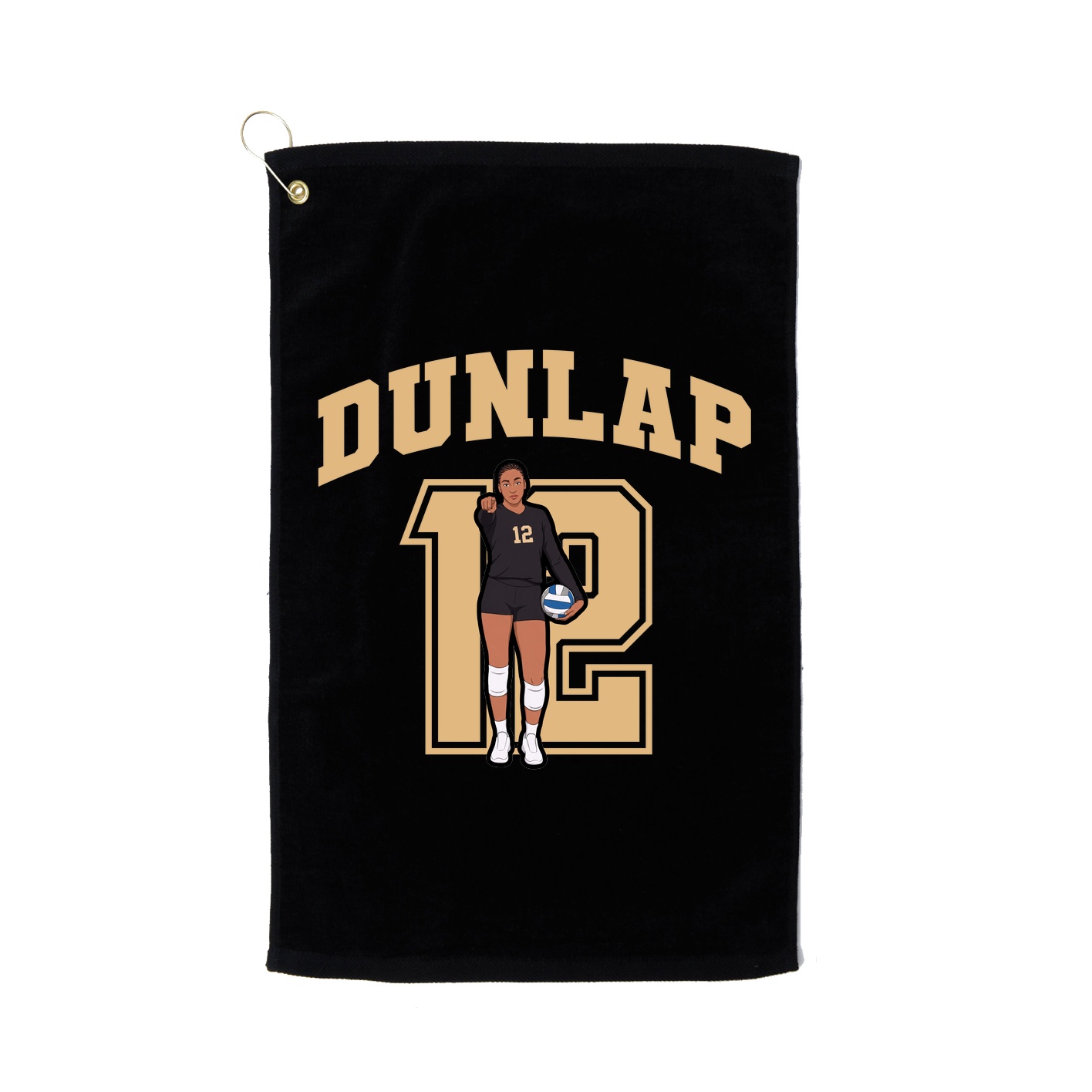 Golf Towel — Number in Black