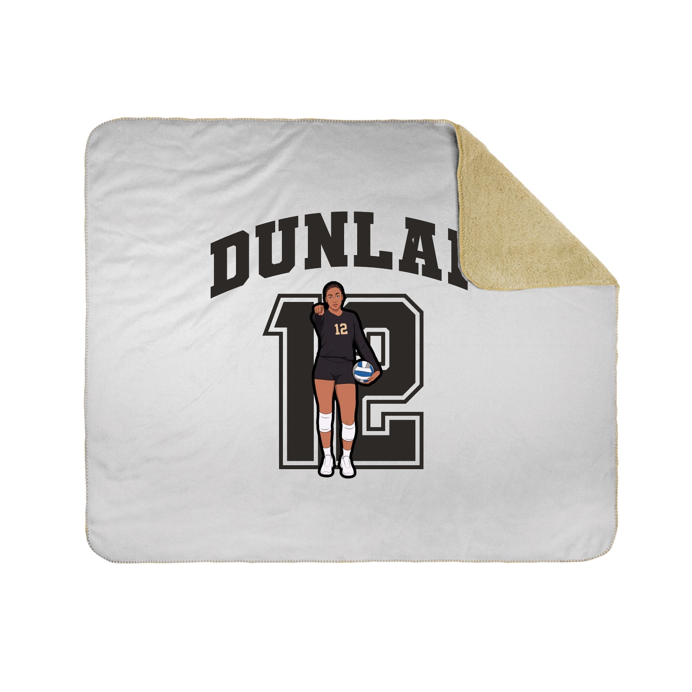 Throw Blanket — Number in White