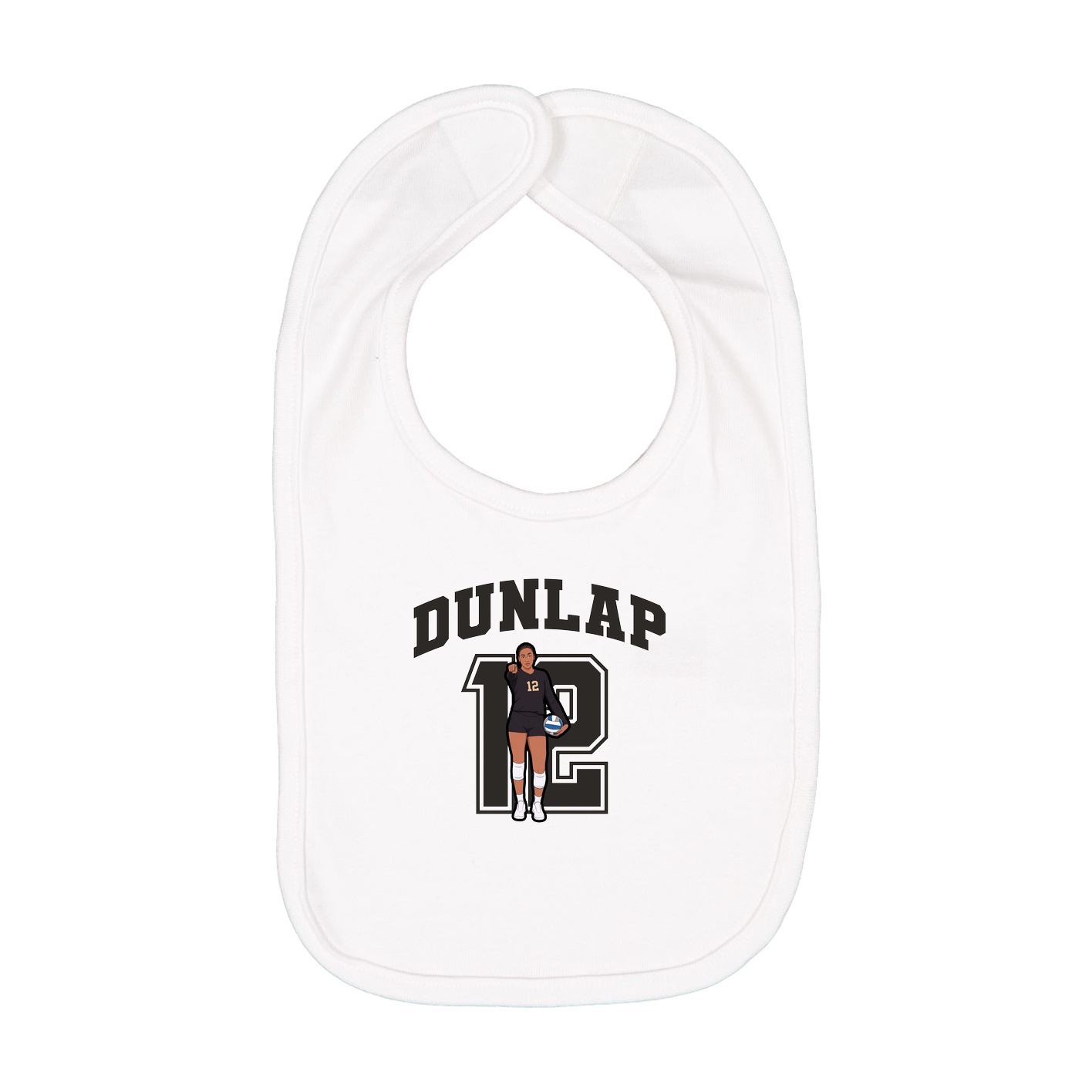 Infant Bib — Number in White