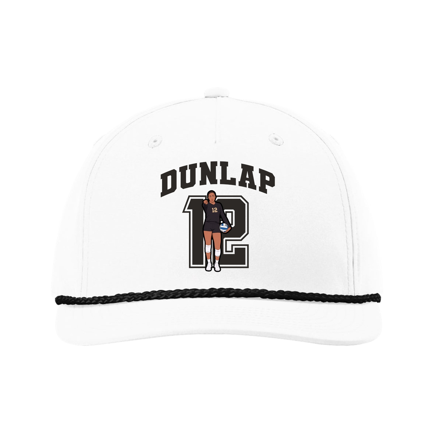 Five-Panel Classic Rope Cap — Number in White