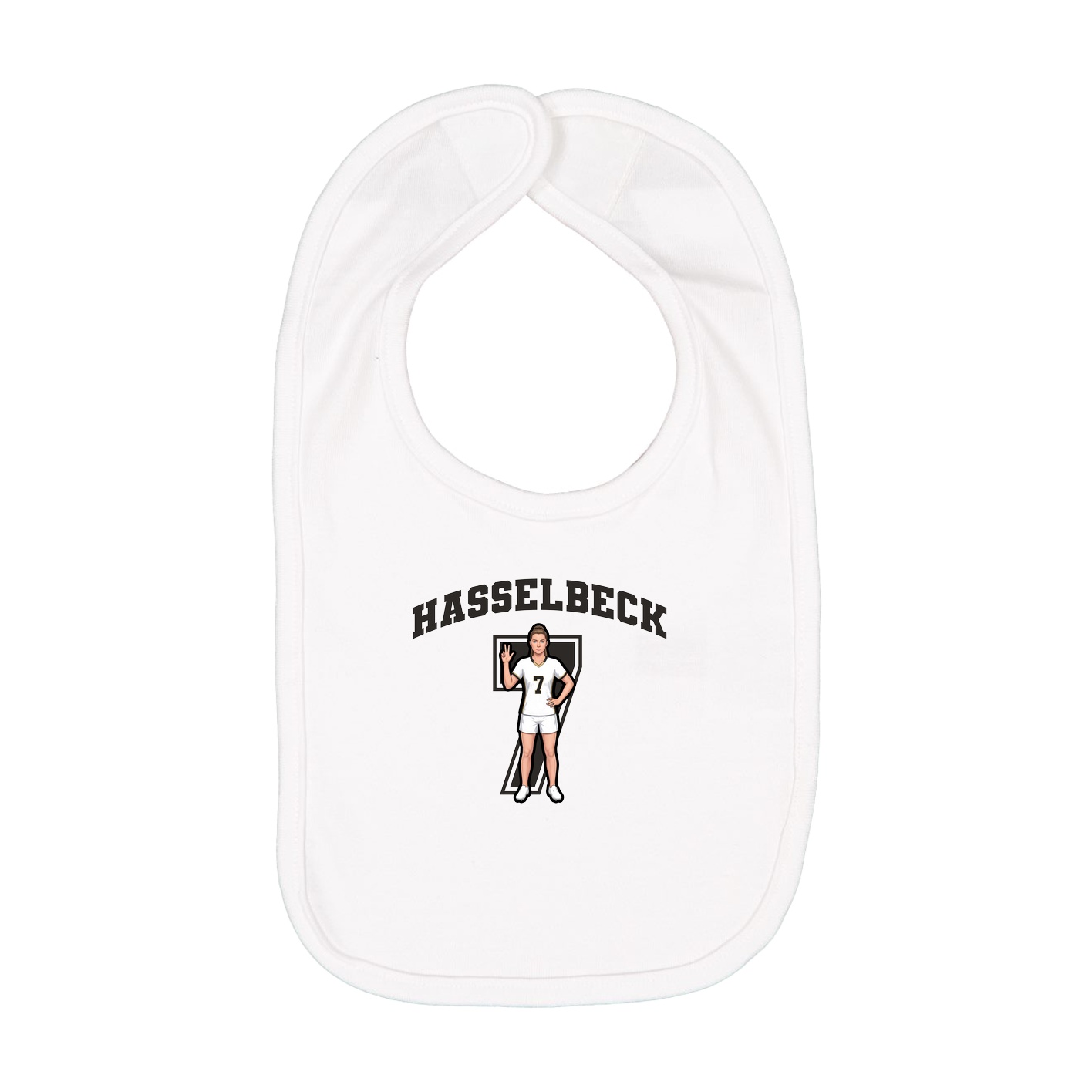 Infant Bib — Number in White