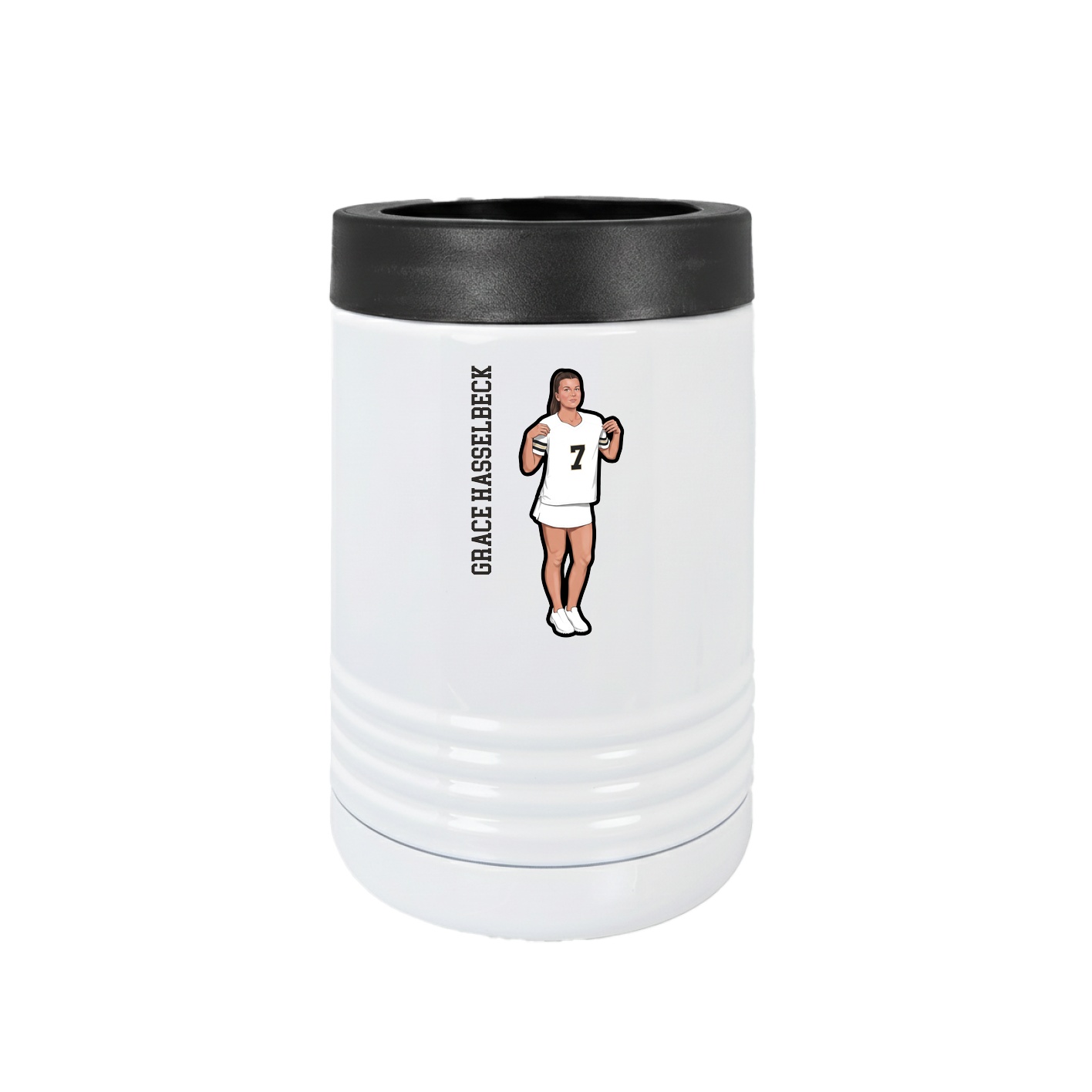 Beverage Holder — Name Vertical in White