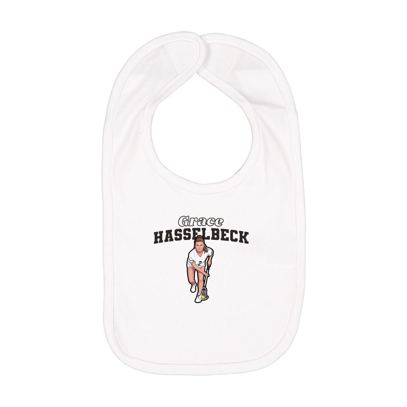 Infant Bib — Name Arch in White