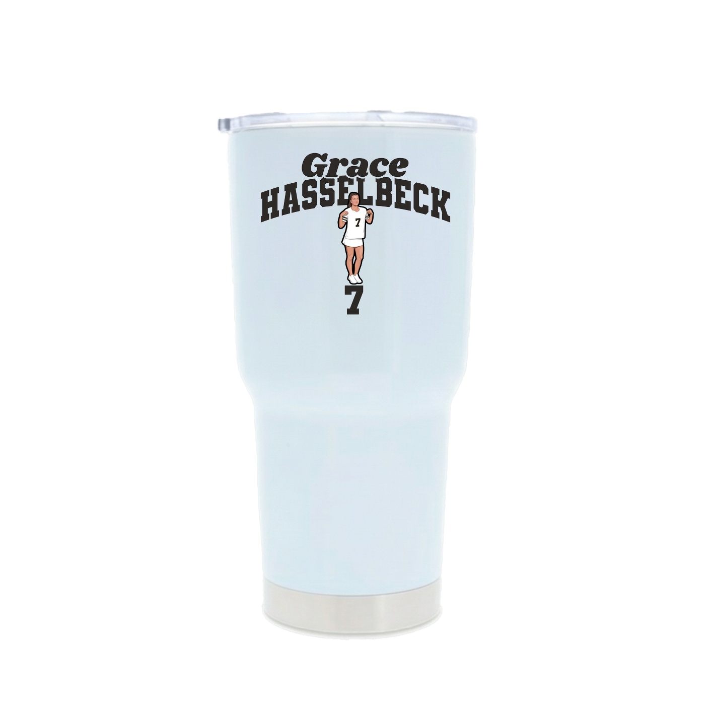 30oz Stainless Steel Tumbler — Signature Arch in White