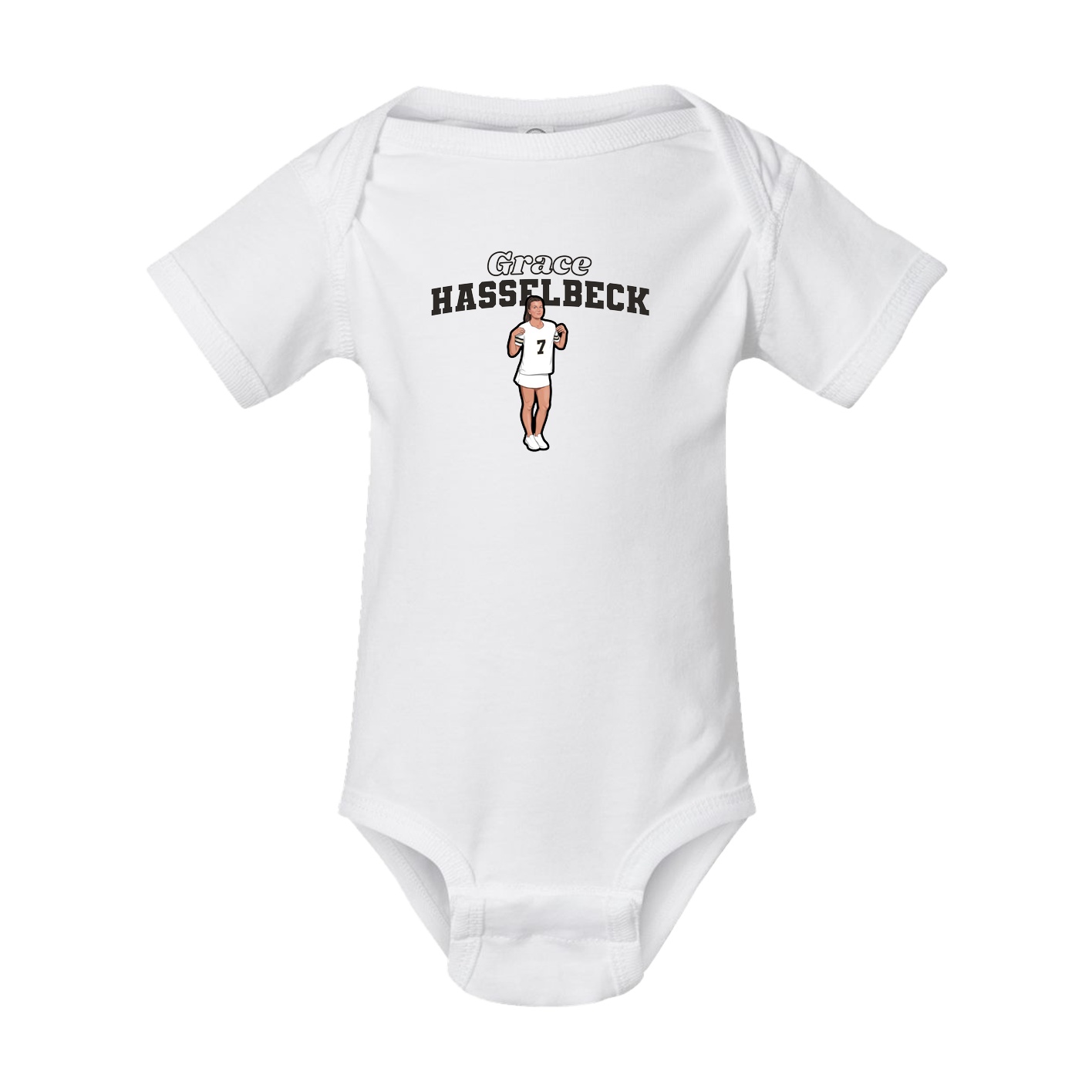 Baby Onesie — Name Arch in White