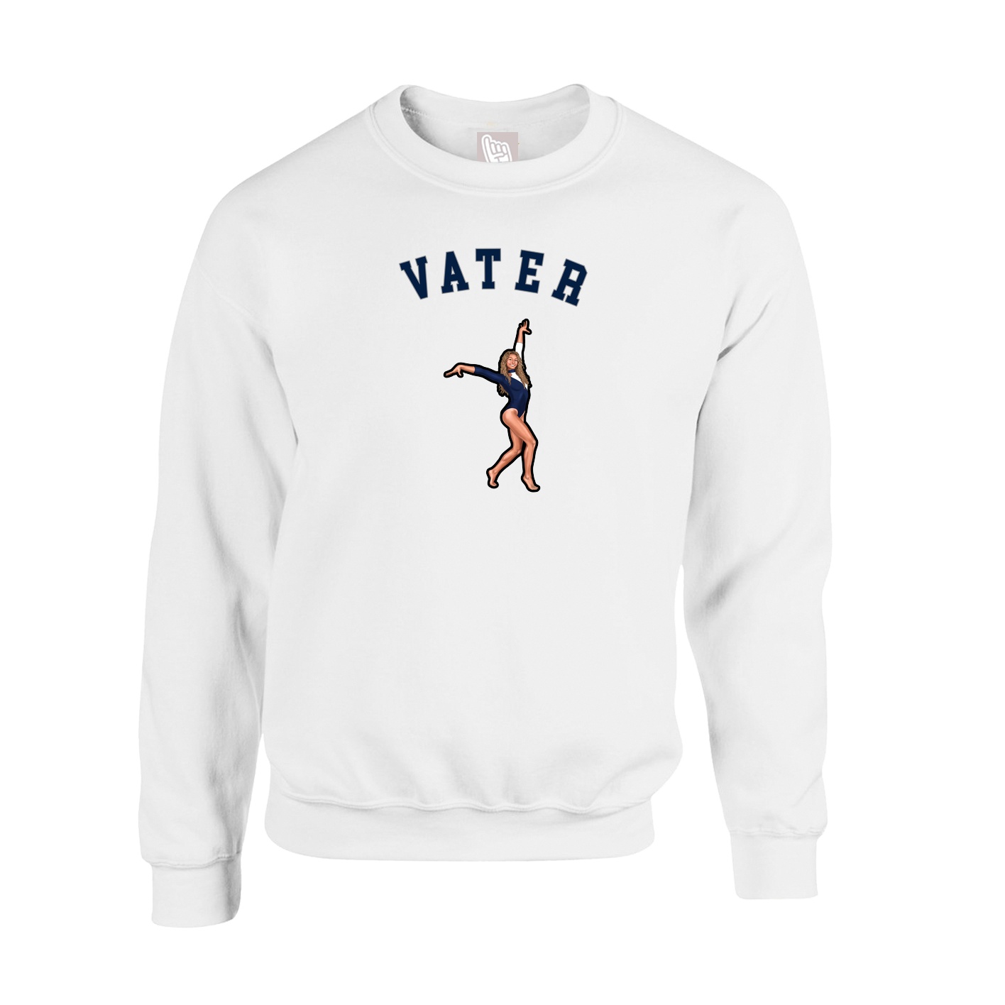 Fleece Crew — Shirsey Arch in White
