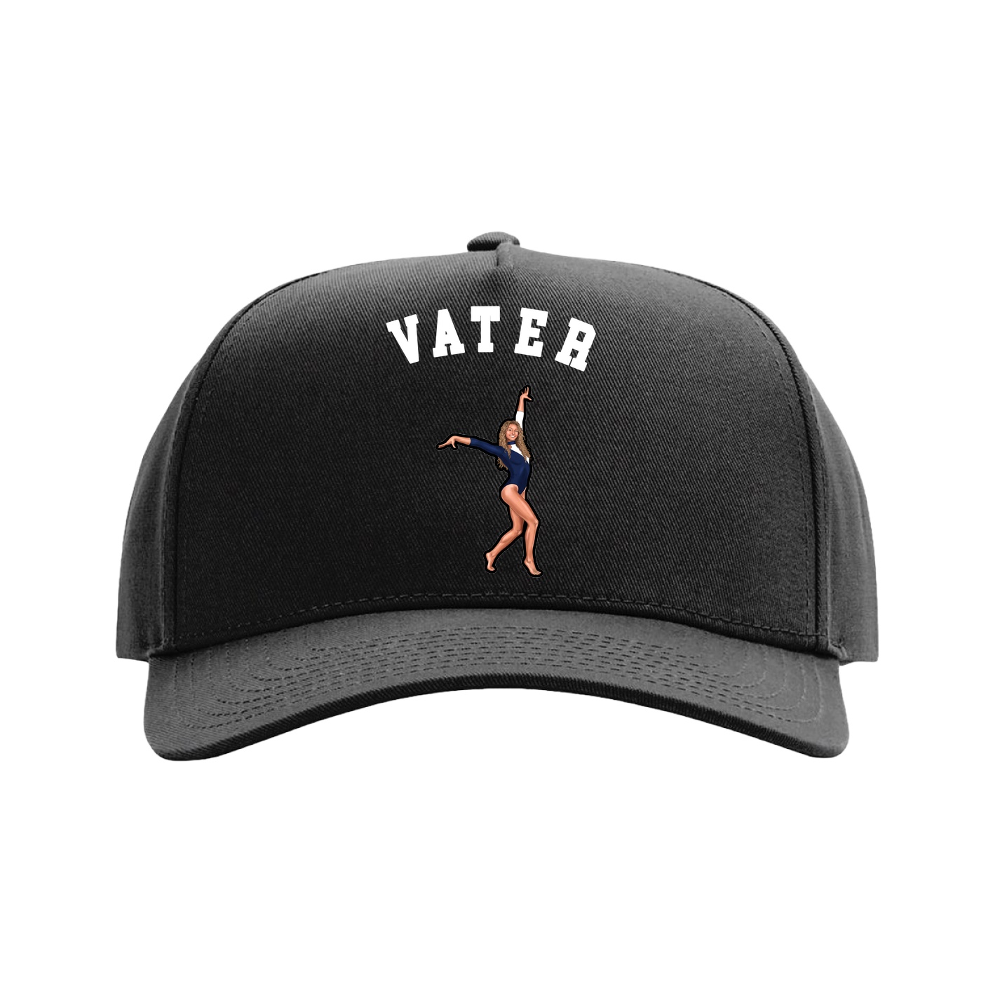 Full Fabric Five-Panel Champ Cap — Shirsey Arch in Black