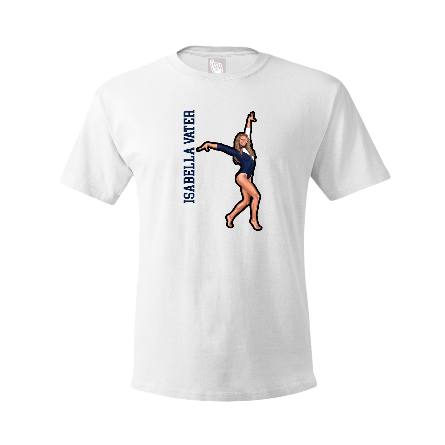 Tee — Name Vertical in White