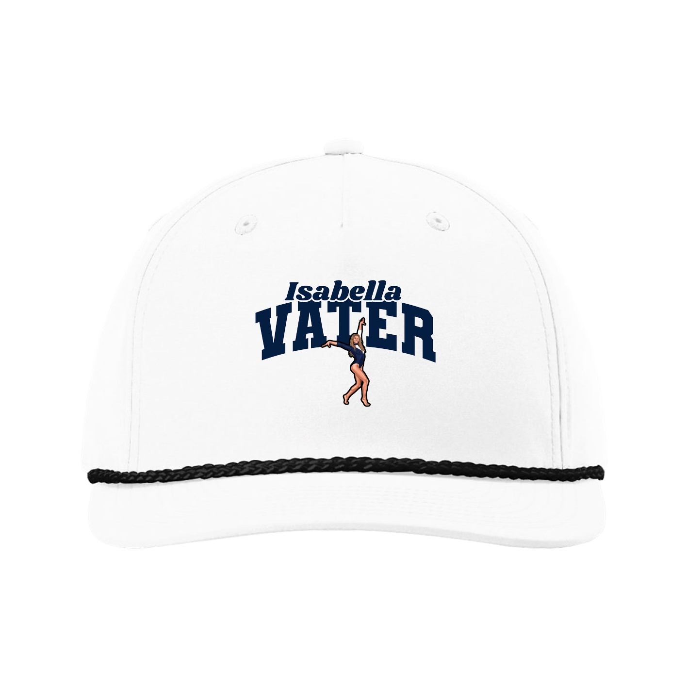 Five-Panel Classic Rope Cap — Signature Arch in White
