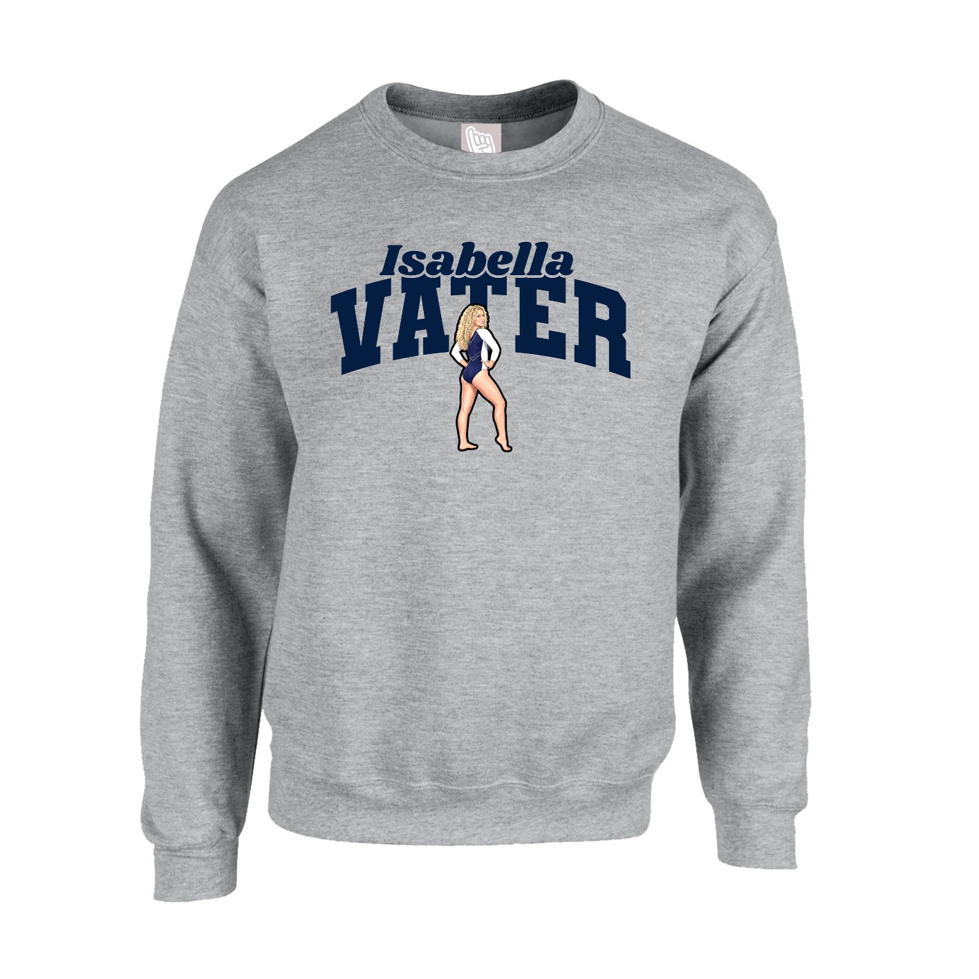 Fleece Crew — Signature Arch in Grey