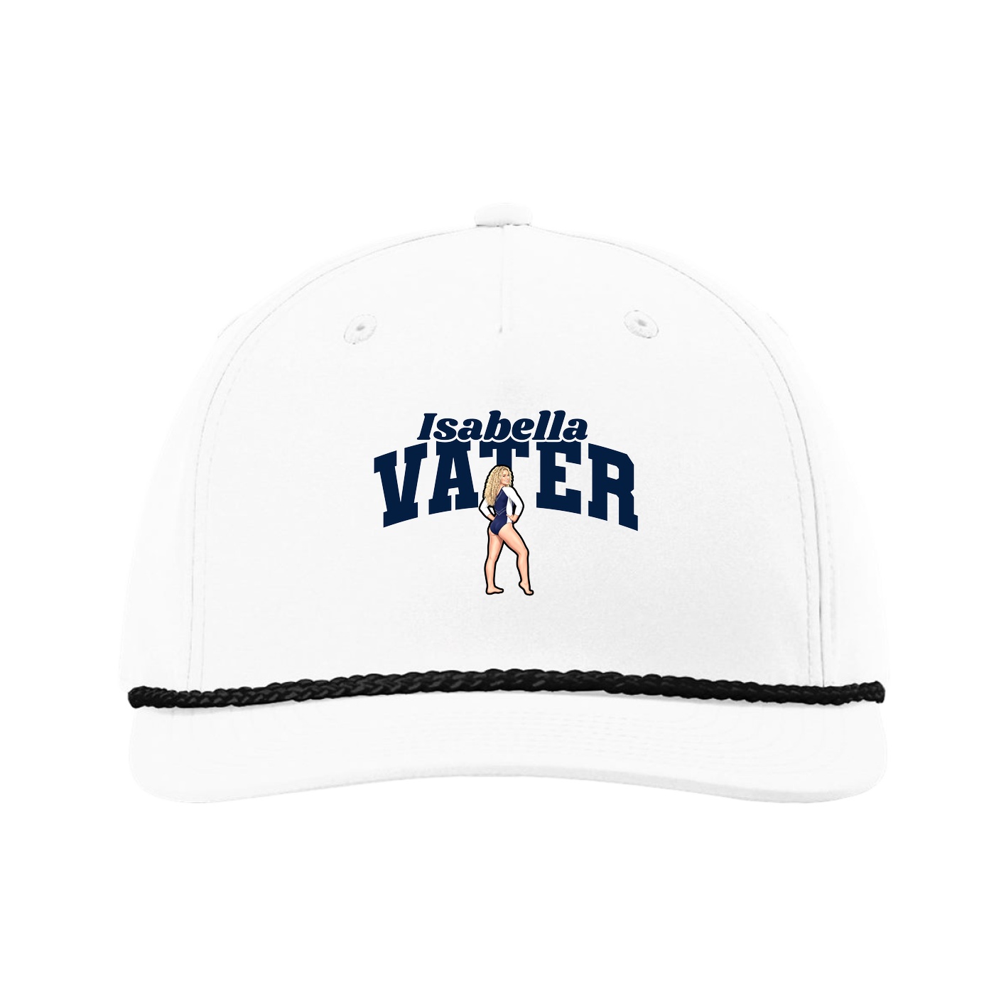 Five-Panel Classic Rope Cap — Signature Arch in White