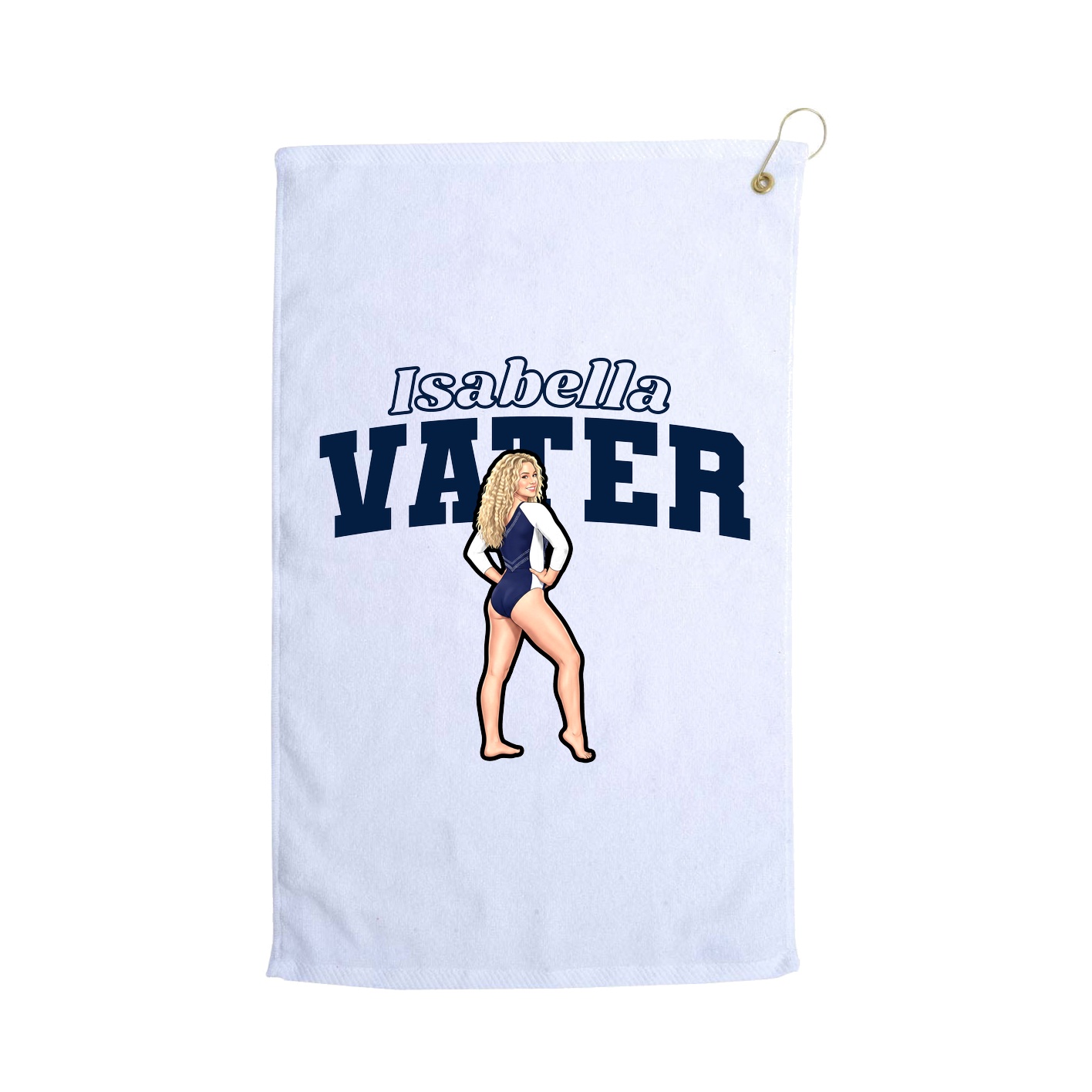 Golf Towel — Name Arch in White
