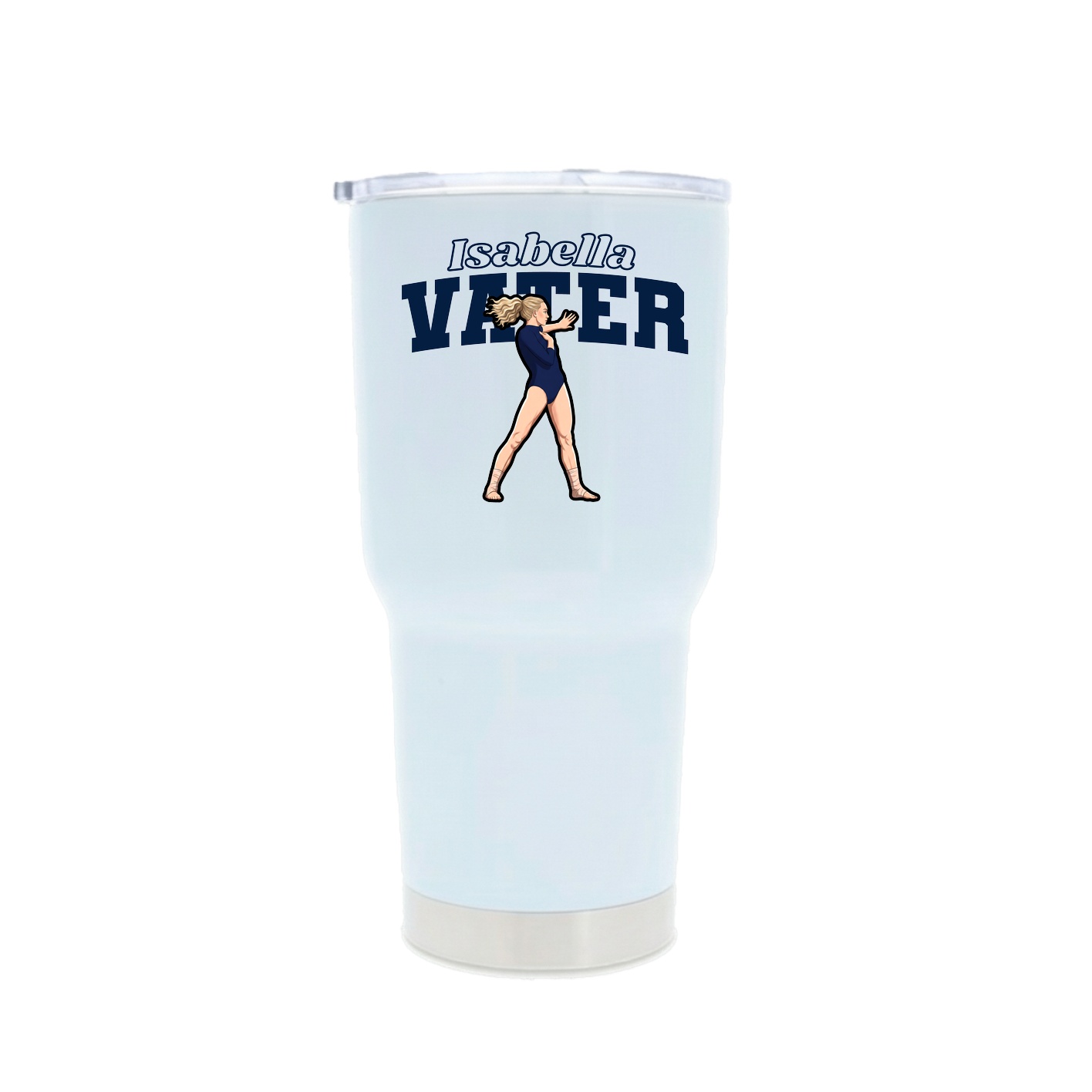 30oz Stainless Steel Tumbler — Name Arch in White