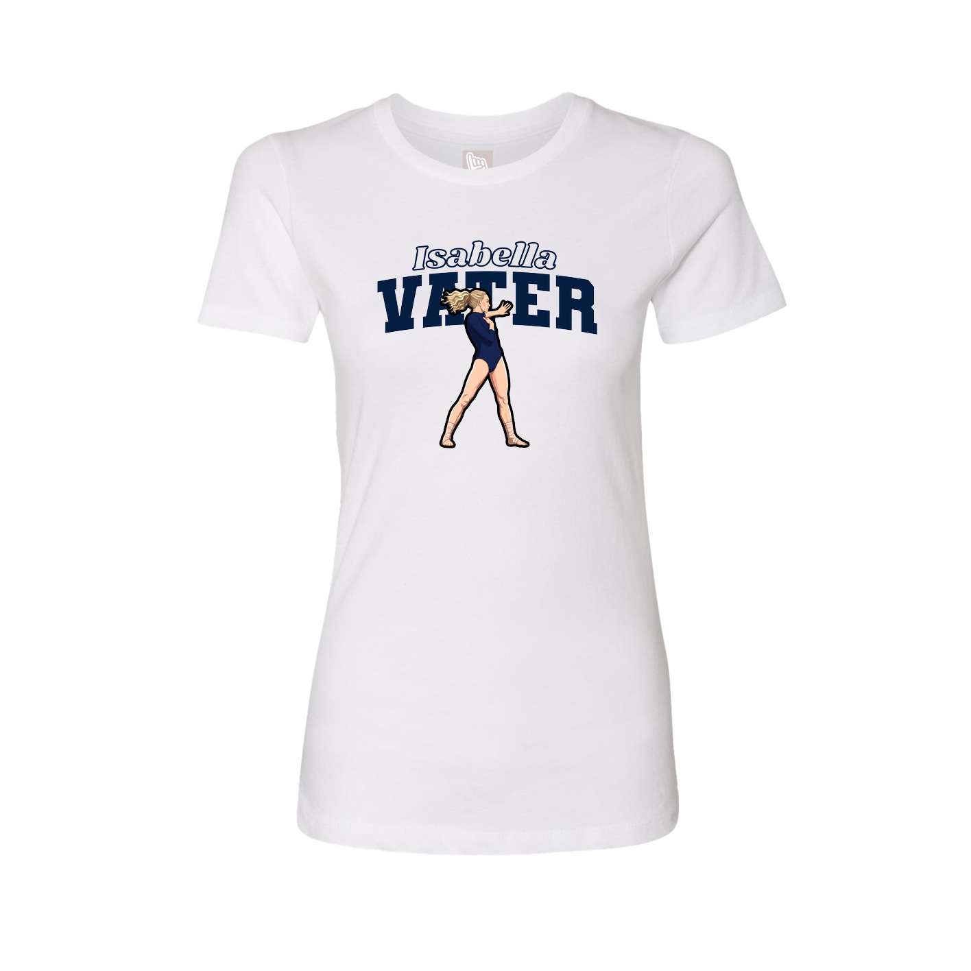 Fitted Women's Tee — Name Arch in White