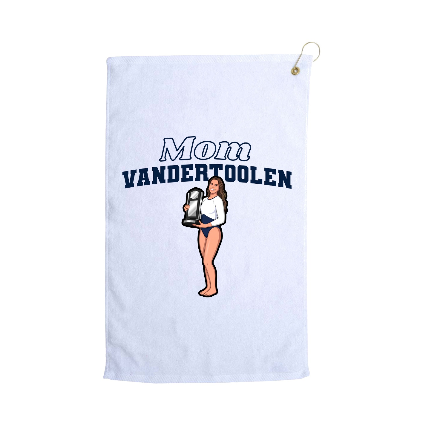 Golf Towel — Mothers Day Block in White