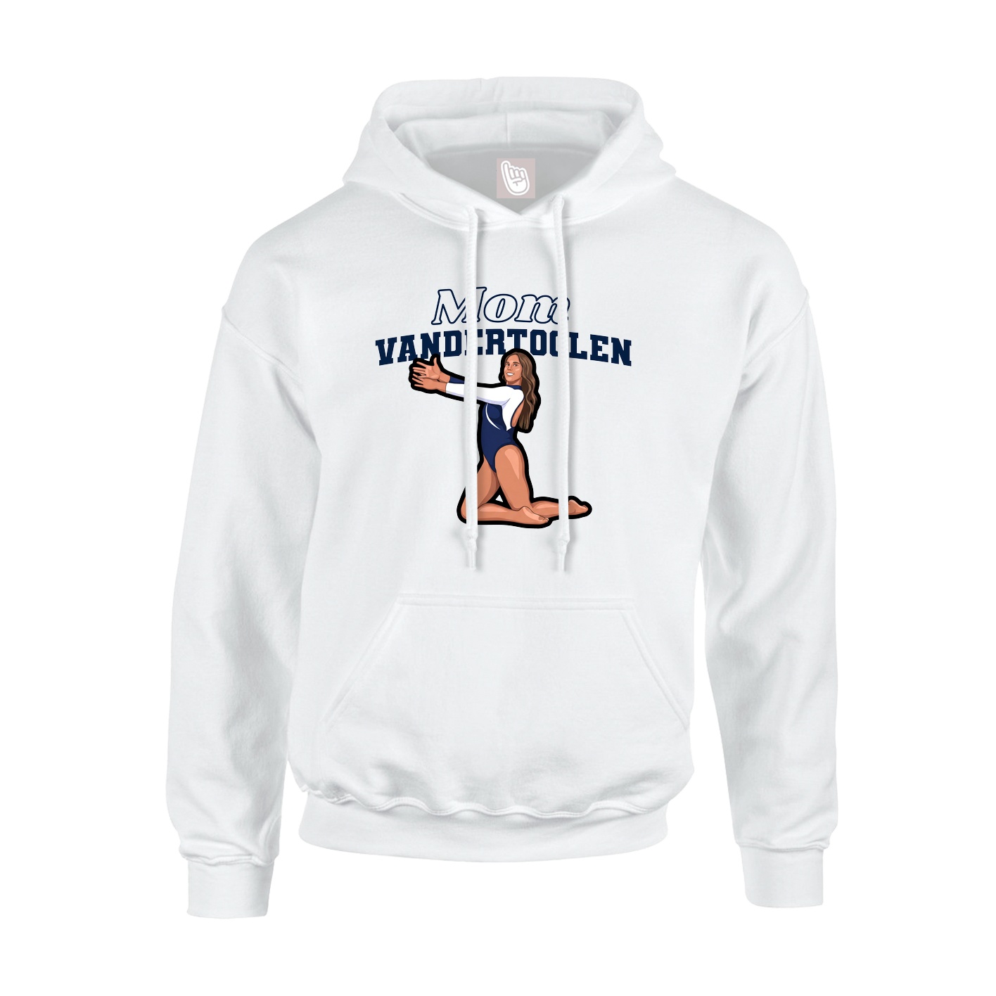 Youth Hoodie — Mothers Day Block in White