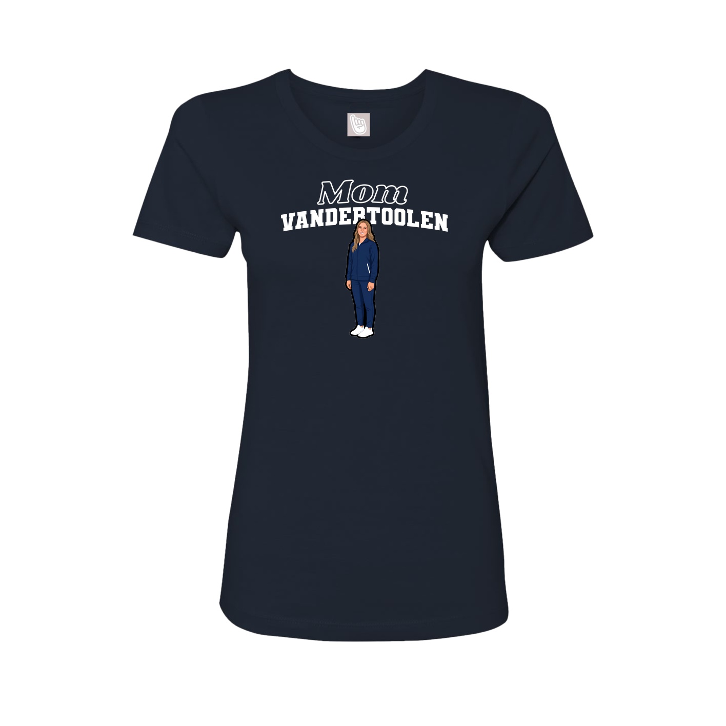 Womens Tee — Mothers Day Block in Navy