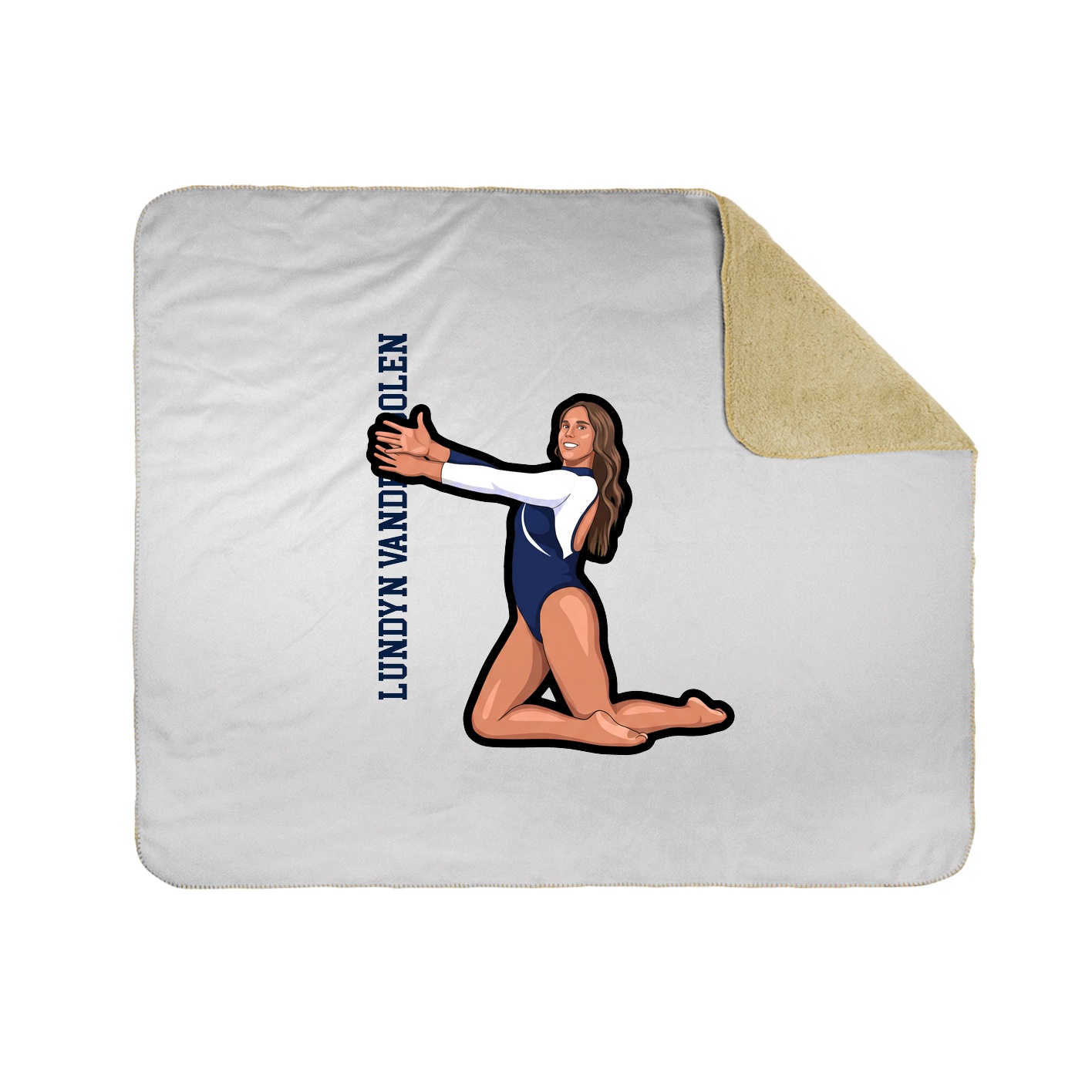 Throw Blanket — Name Vertical in White