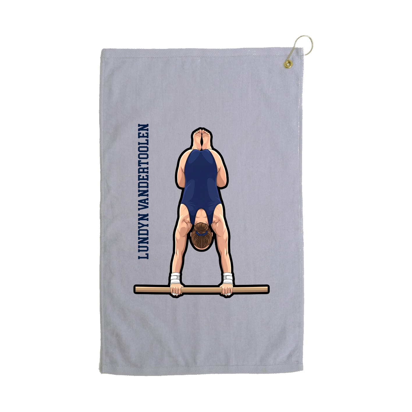 Golf Towel — Name Vertical in Grey