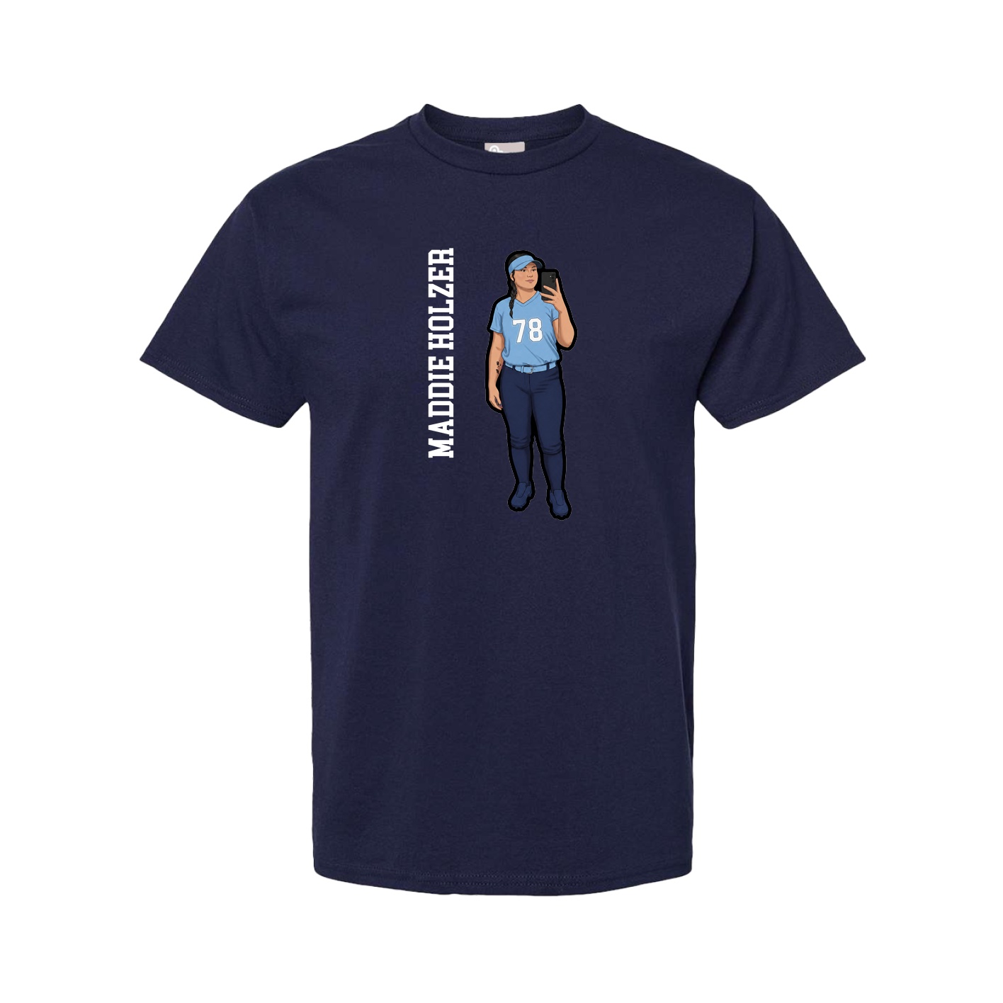 Youth Tee — Name Vertical in Navy