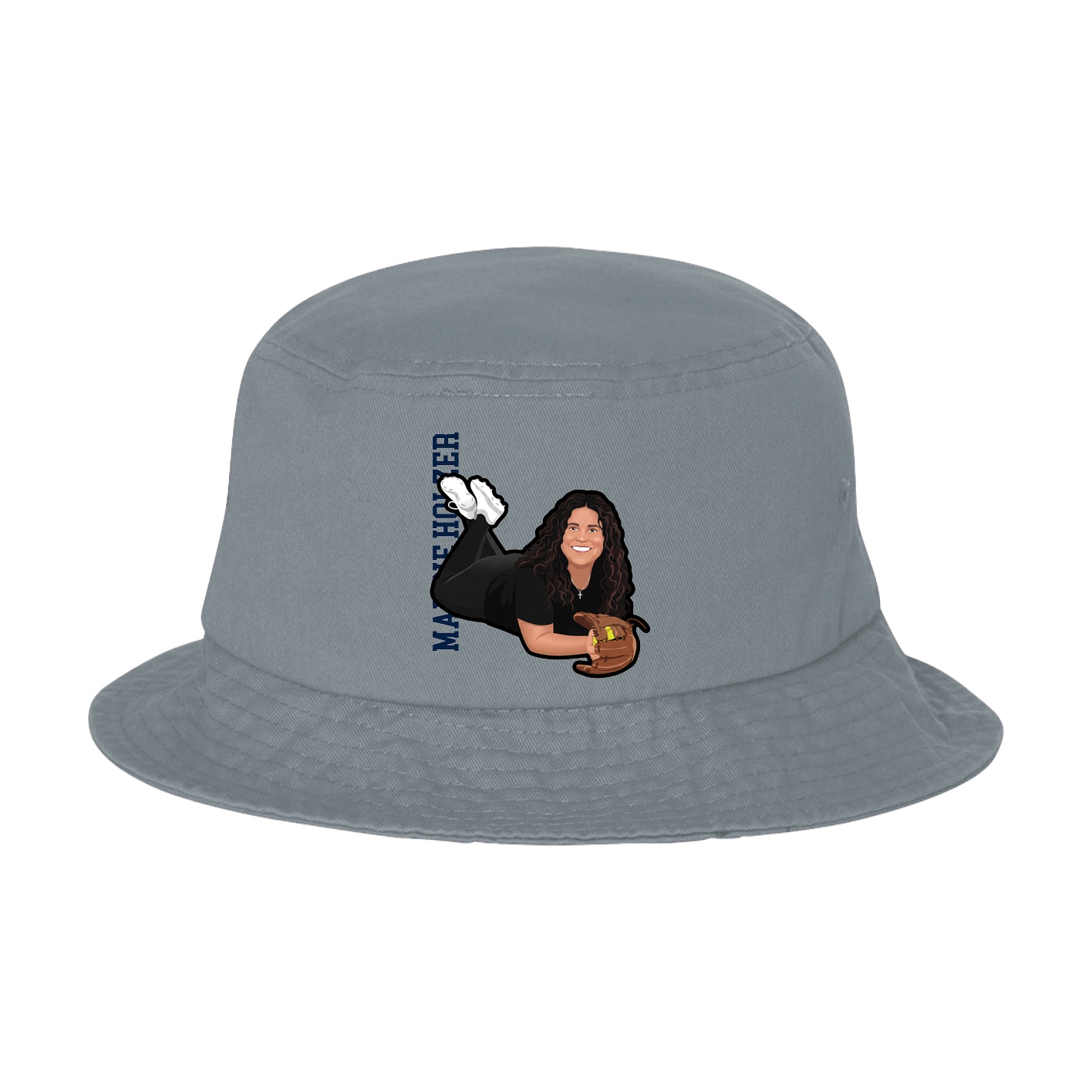 Bucket Cap — Name Vertical in Grey