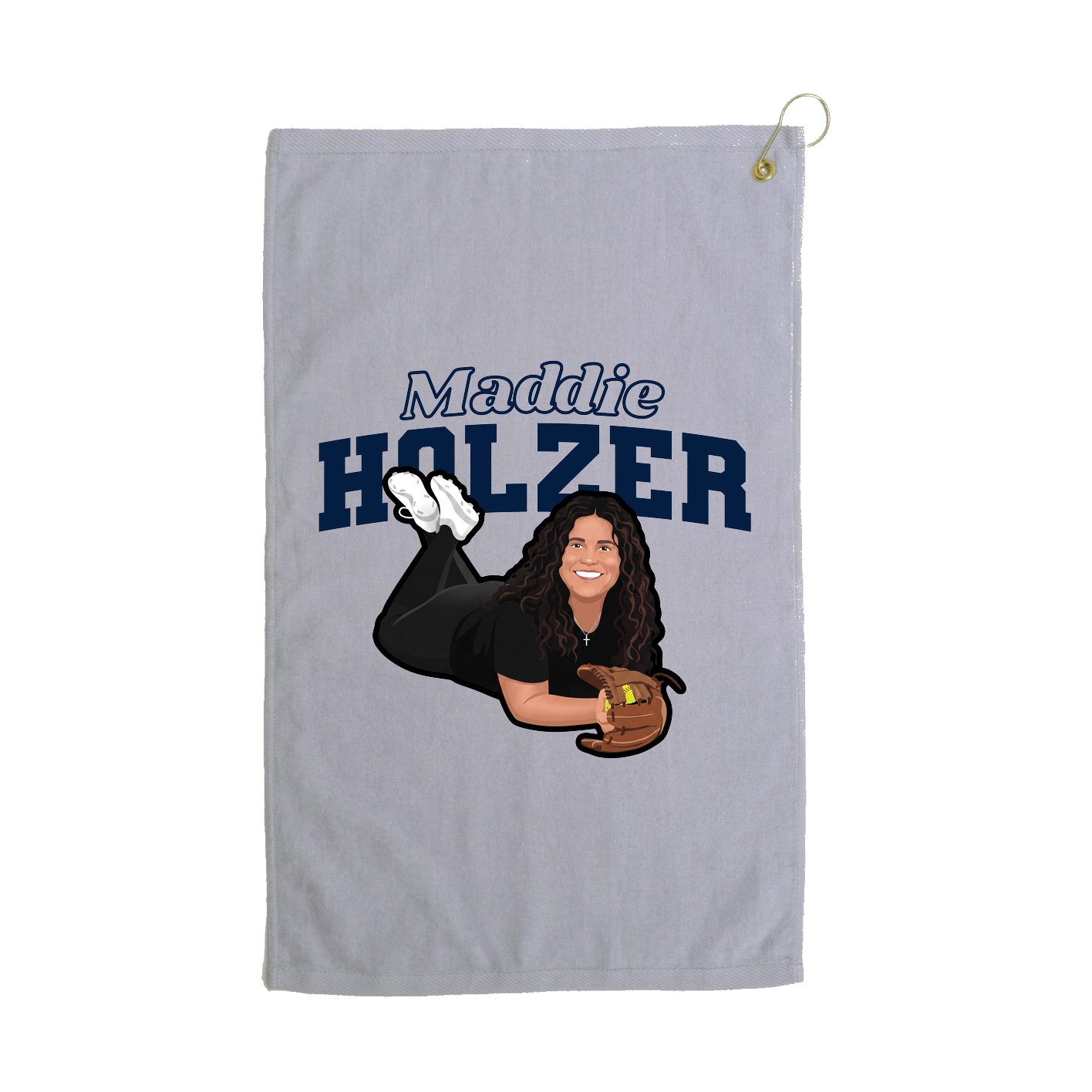 Golf Towel — Name Arch in Grey