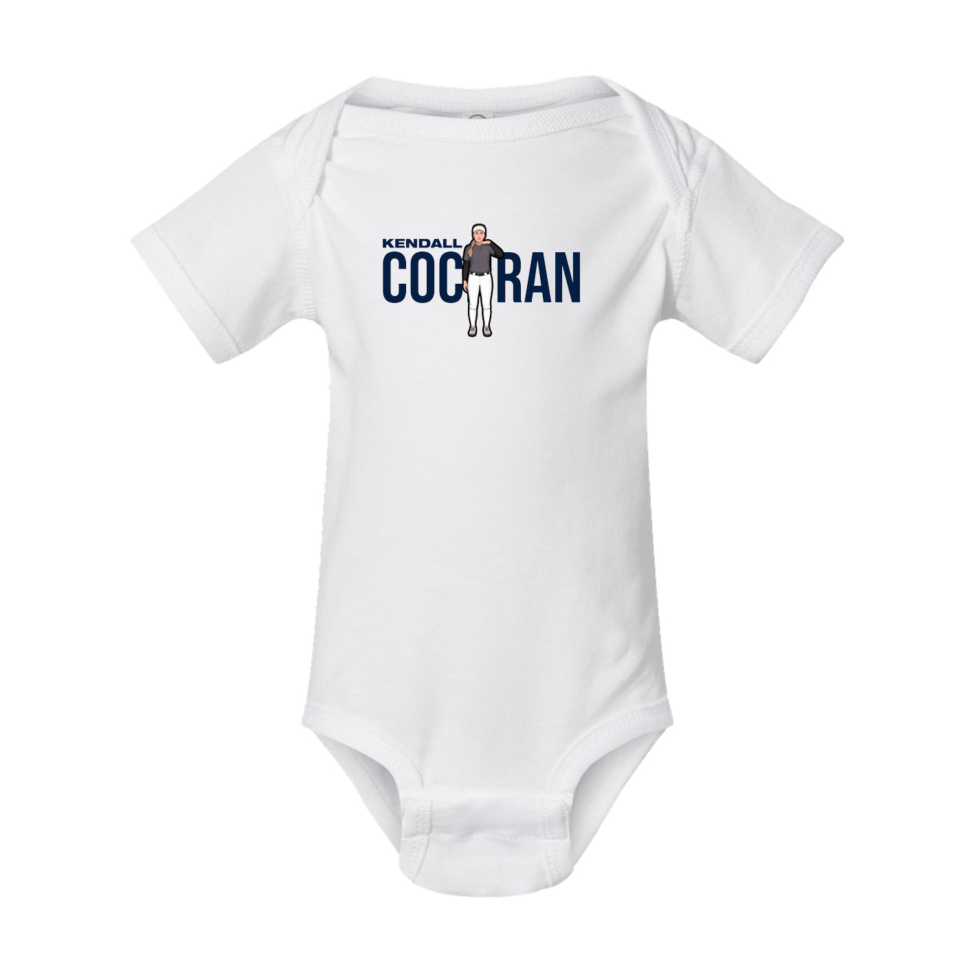 Baby Onesie — Player Name in White