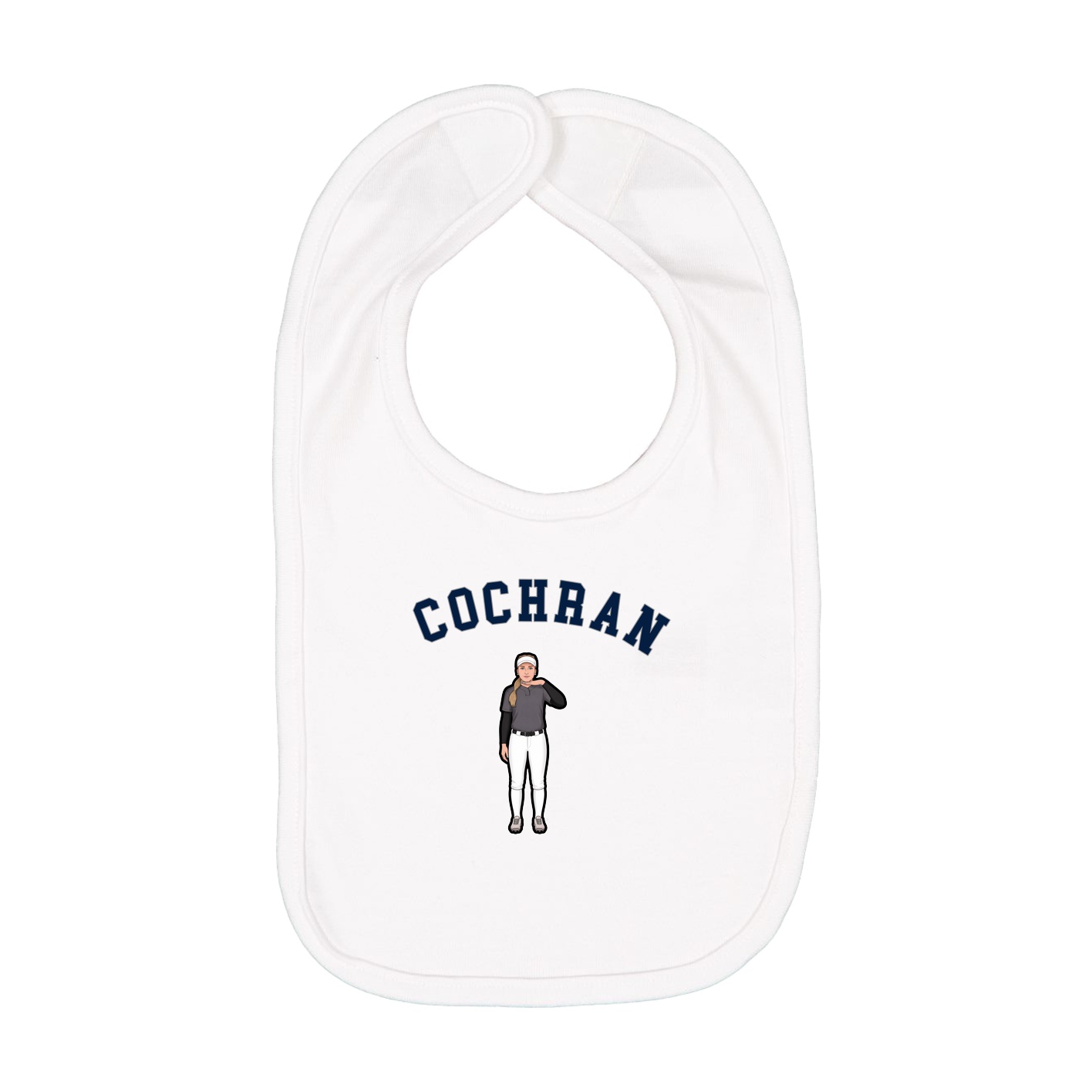 Infant Bib — Shirsey Arch in White