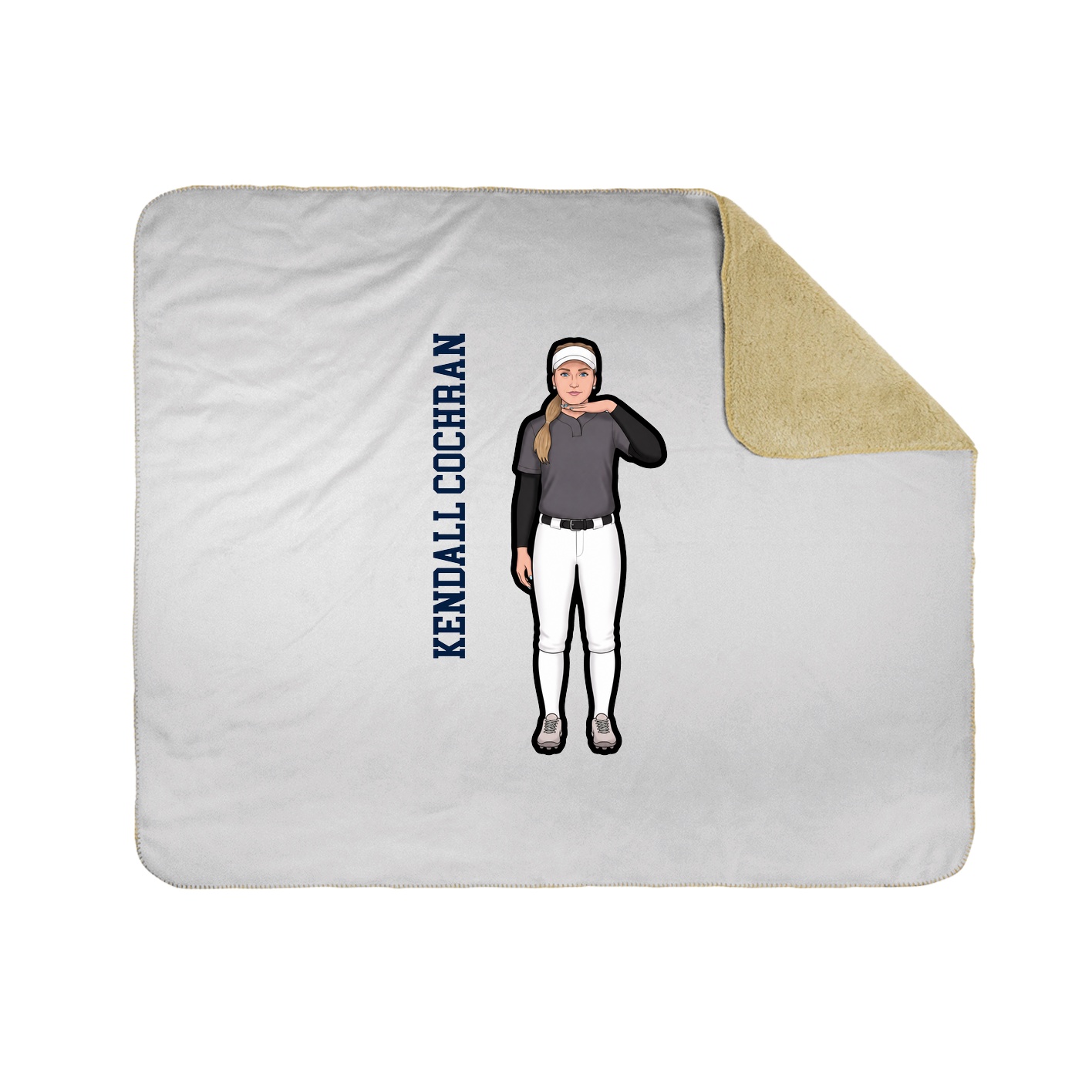 Throw Blanket — Name Vertical in White