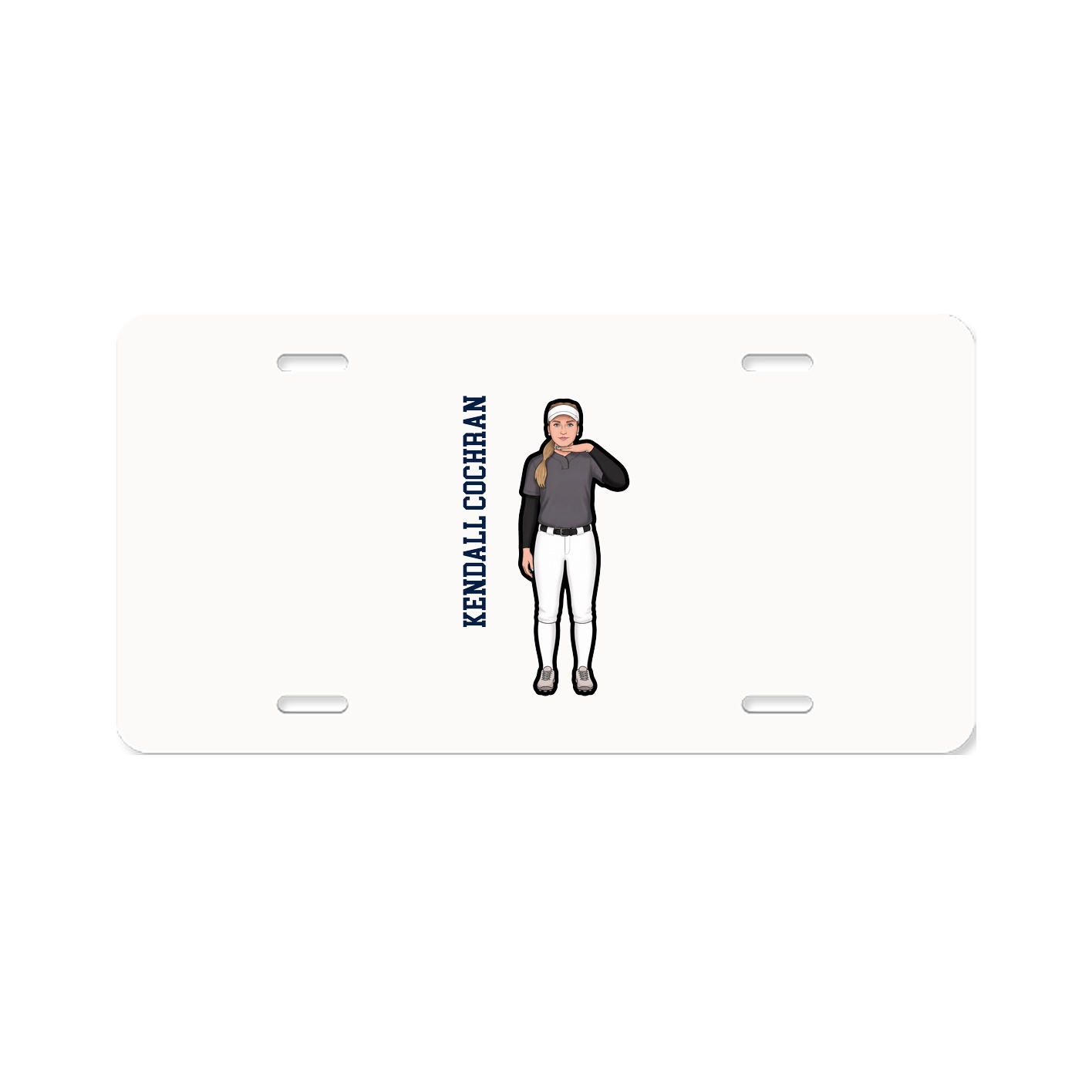License Plate — Name Vertical in Classic