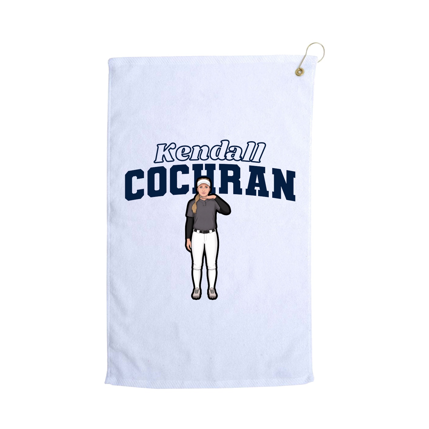 Golf Towel — Name Arch in White