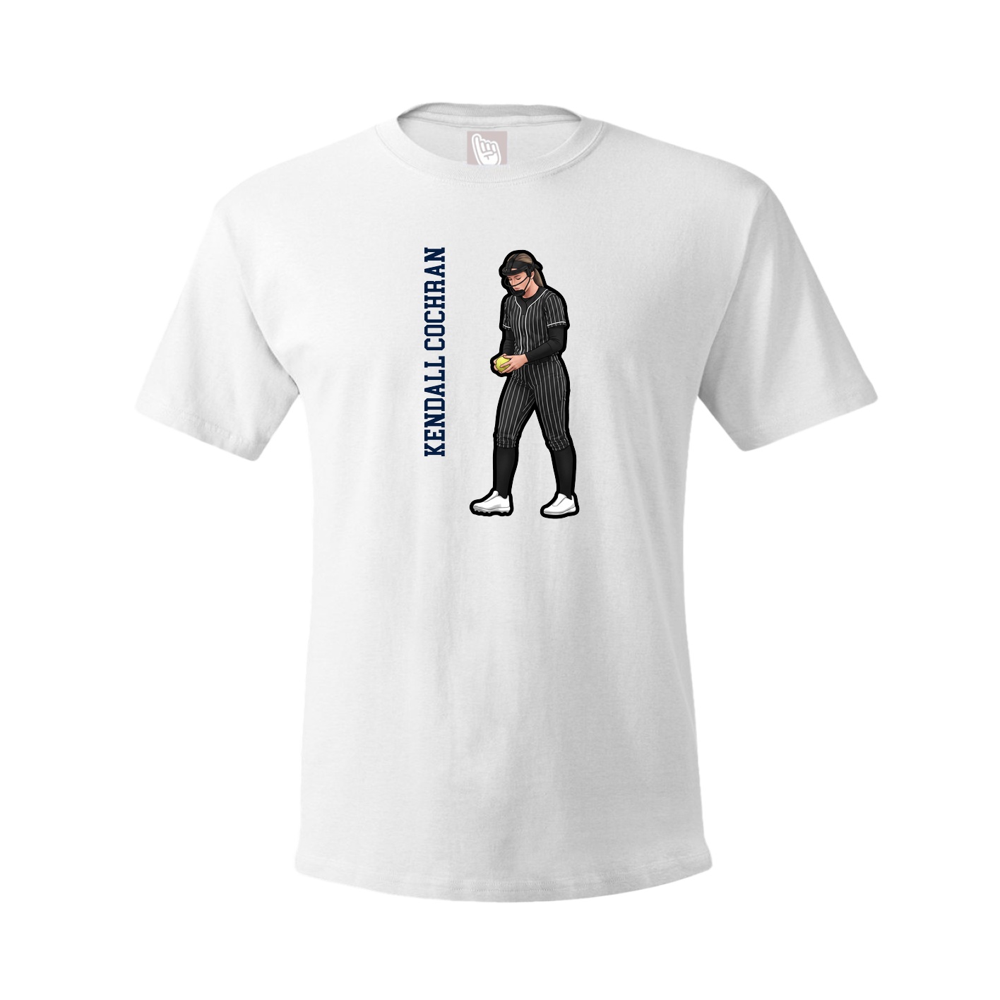 Youth Tee — Name Vertical in White