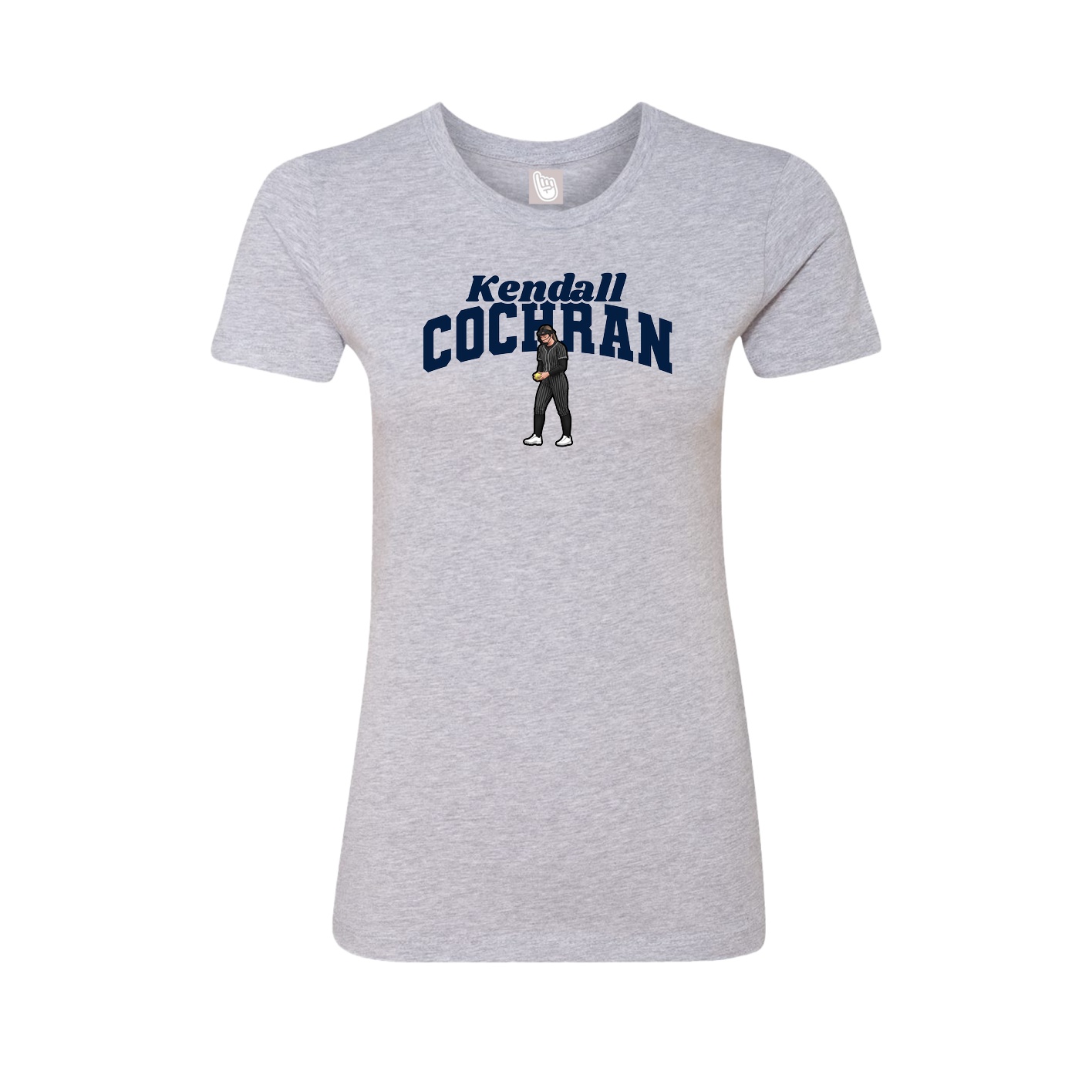 Fitted Women's Tee — Signature Arch in Grey