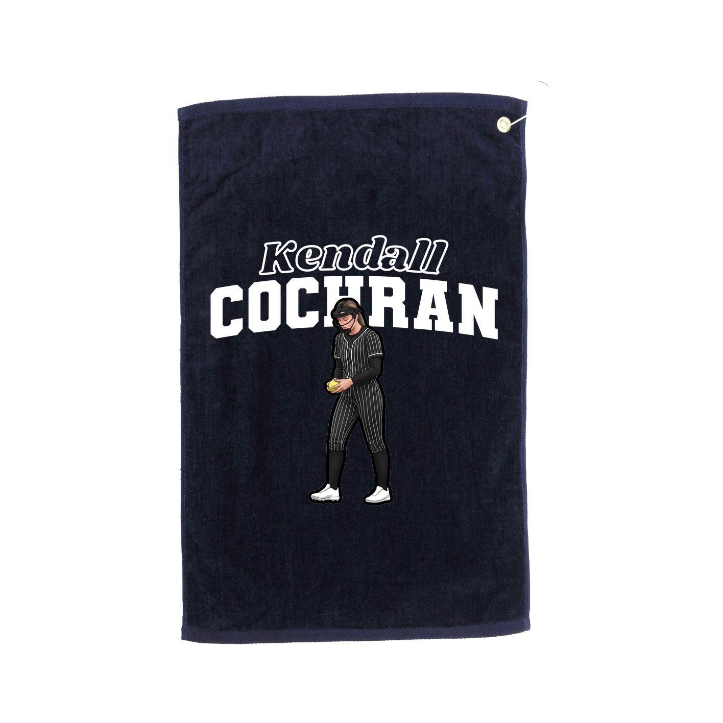 Golf Towel — Name Arch in Navy