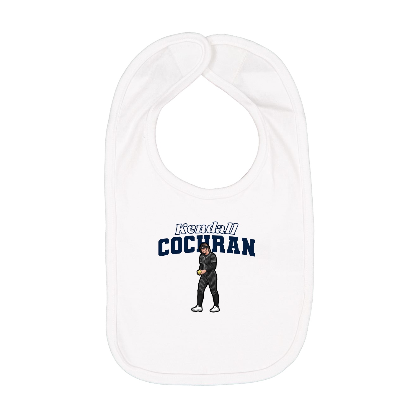 Infant Bib — Name Arch in White